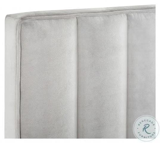 DS-D367-270 Light Gray King Cal. King Velvet Channel Headboard
