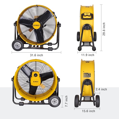 DEWALT Drum Fan High-Velocity Industrial, Drum, Floor
