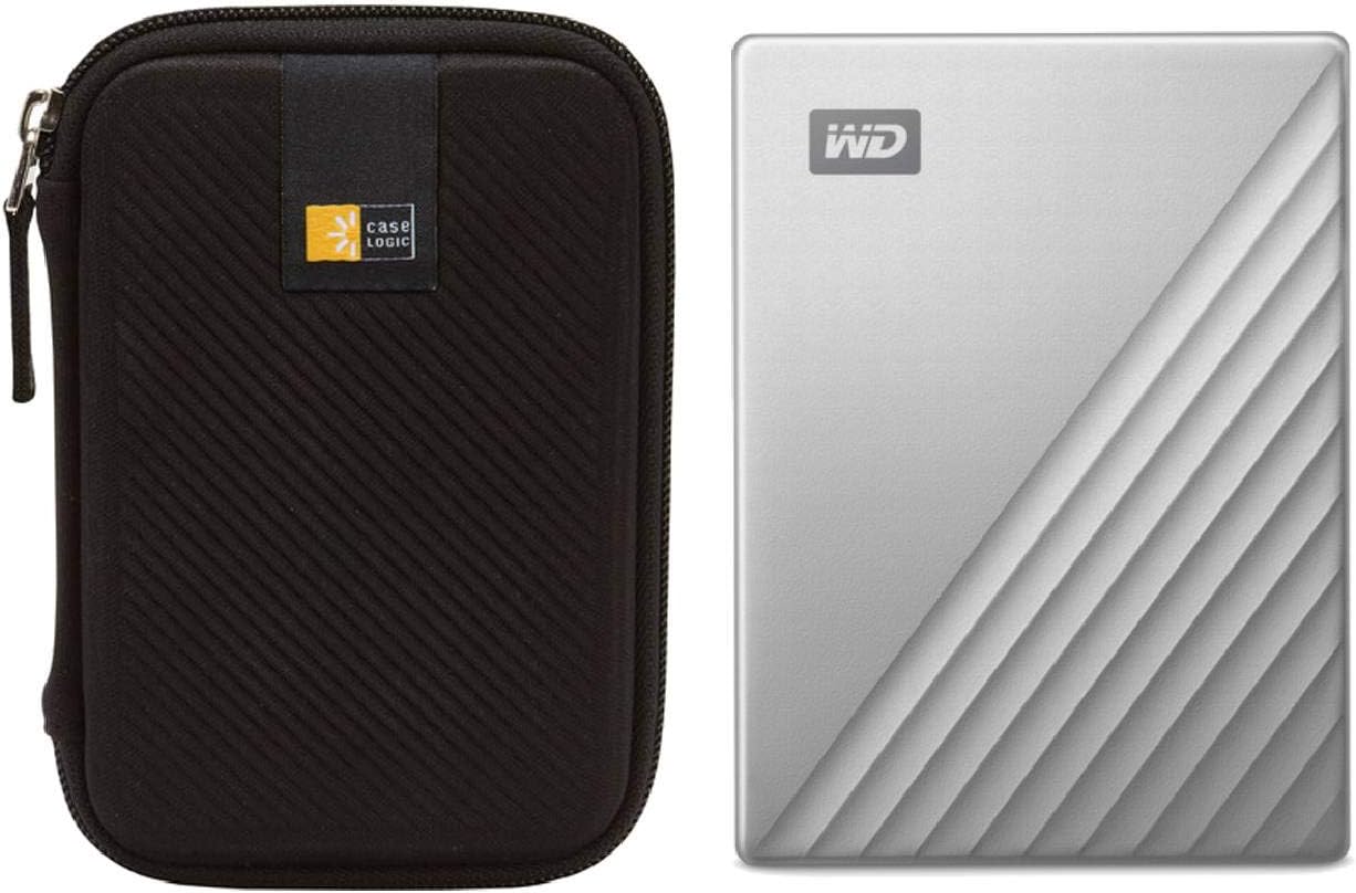WD 2TB My Passport for Mac USB 3.0 Slim Portable External Hard Drive (Midnight Blue) + Compact Hard Drive Case (Navy Blue) (2TB, Midnight Blue)