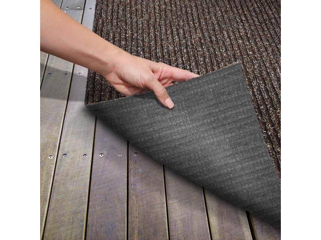 House, Home and More Heavy-Duty Ribbed Indoor/Outdoor Carpet with Rubber Marine Backing - Tuscan Brown 6' x 15'
