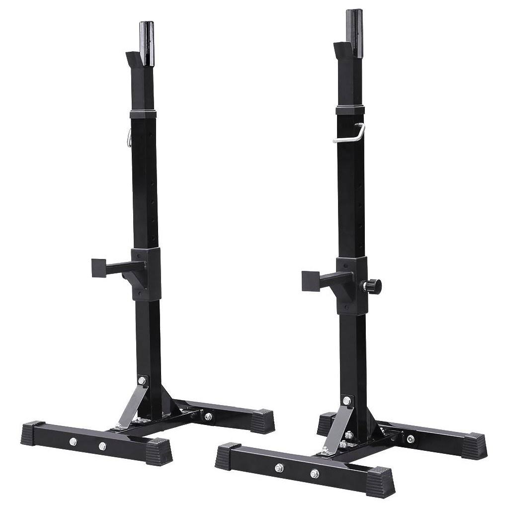 Yaheetech 2pcs Adjustable Rack Standard Solid Steel Squat Stands Barbell Free Press Bench CAMPN00048376