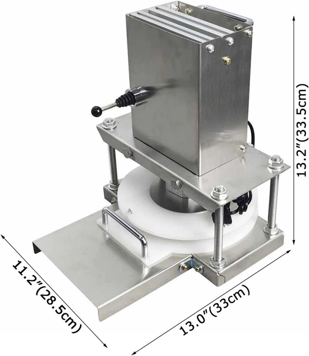 INTBUYING Electric Pizza Dough Press Machine 8.6inch Commercial Electric Dough Roller Sheeter Pastry Pizza Dough Pastry Press Making Machine for Pressing Pizza Hand-held Cakes