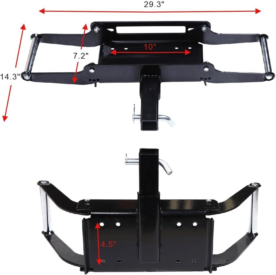 ZESUPER Winch Cradle Winch Mounting Plate, Hitch Mount Winch Plate,Winch Mount Recovery Winches for 8000 lb.-12000 lb.Winches