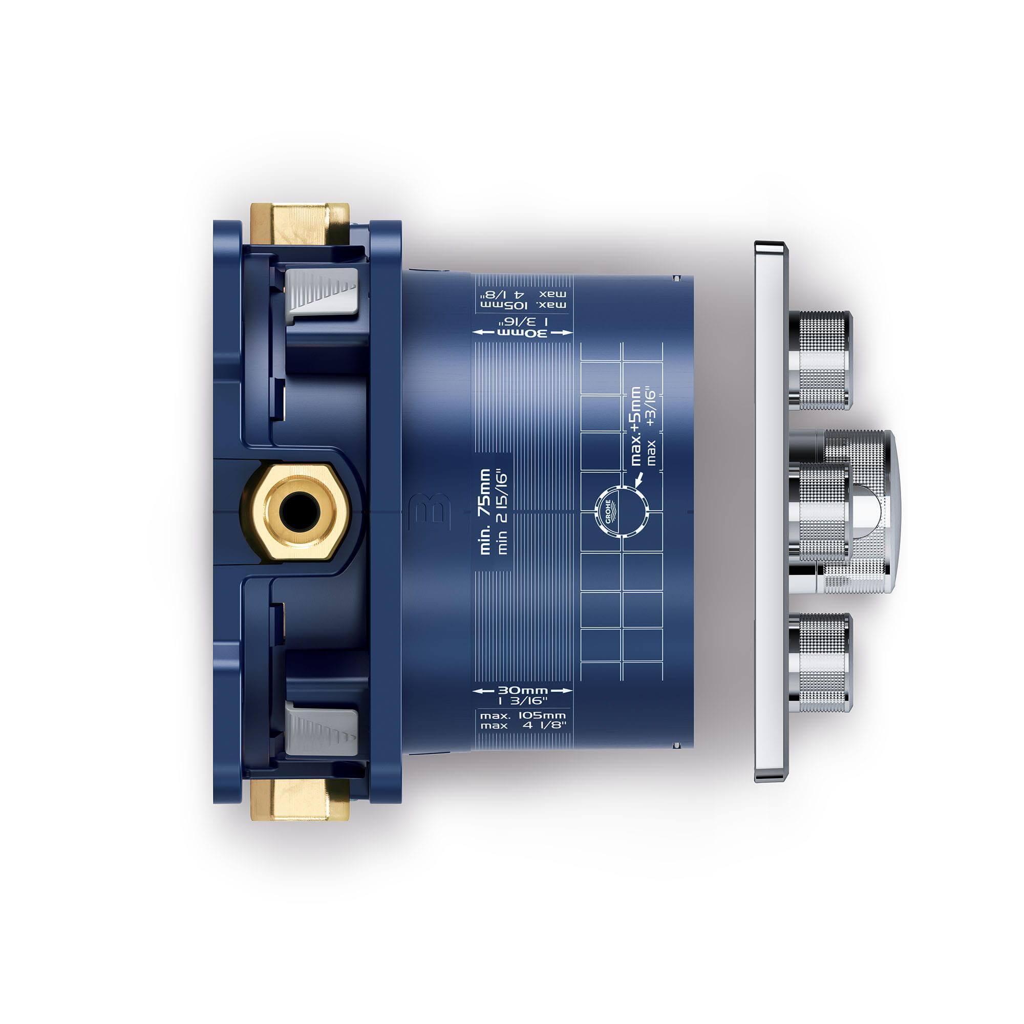Grohe 29142000 Grohtherm SmartControl Triple Function Thermostatic Trim with Control Module - Starlight Chrome