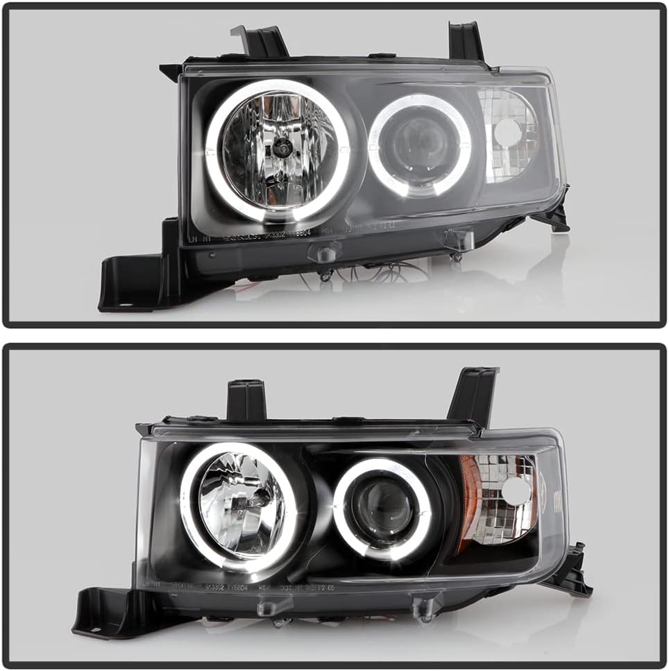 ACANII - For 2004 2005 2006 Scion Xb LED Halo Ring Black Housing Projector Headlights Headlamps, Driver & Passenger Side