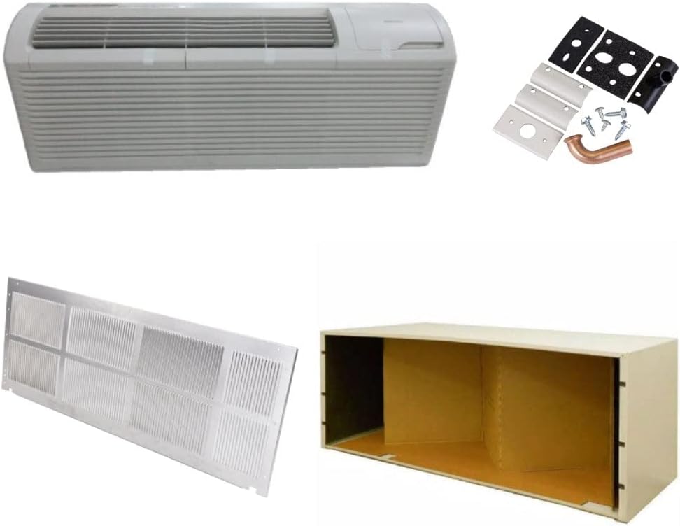 Amana Distinctions Model 12,000 Cooling Capacity, 10.7 EER, Packaged Terminal Air Conditioner (PTAC) Unit with 3.5 kW Electric Heat Kit DCP123A35AA - Replaces Model PTC123G35AXXX - Includes Wall Sleeve, Outdoor Grille, and Drain Kit