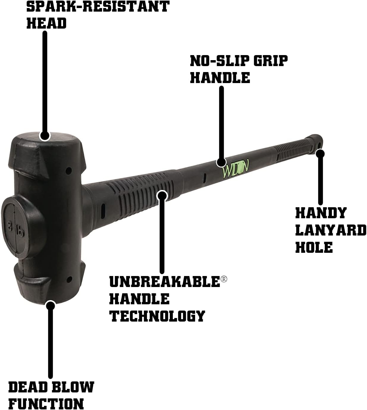 Wilton B.A.S.H 30" Dead-Blow Hammer, 8 Lb (55830)