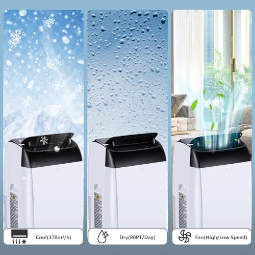 12000 BTU Portable Air Conditioners with Remote Control 3-in-1 Free Standing Cooling AC Unit with Fan & Dehumidifier, Cools Room up to 550 Sq. Ft