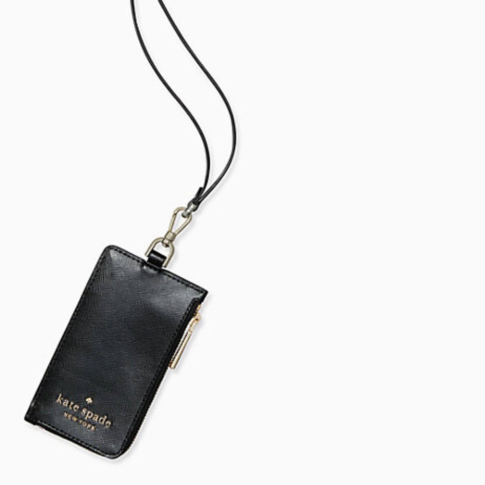 Kate Spade Accessories | Kate Spade Staci Card Case Lanyard | Color: Black/Gold | Size: Os | Egieb&s Closet