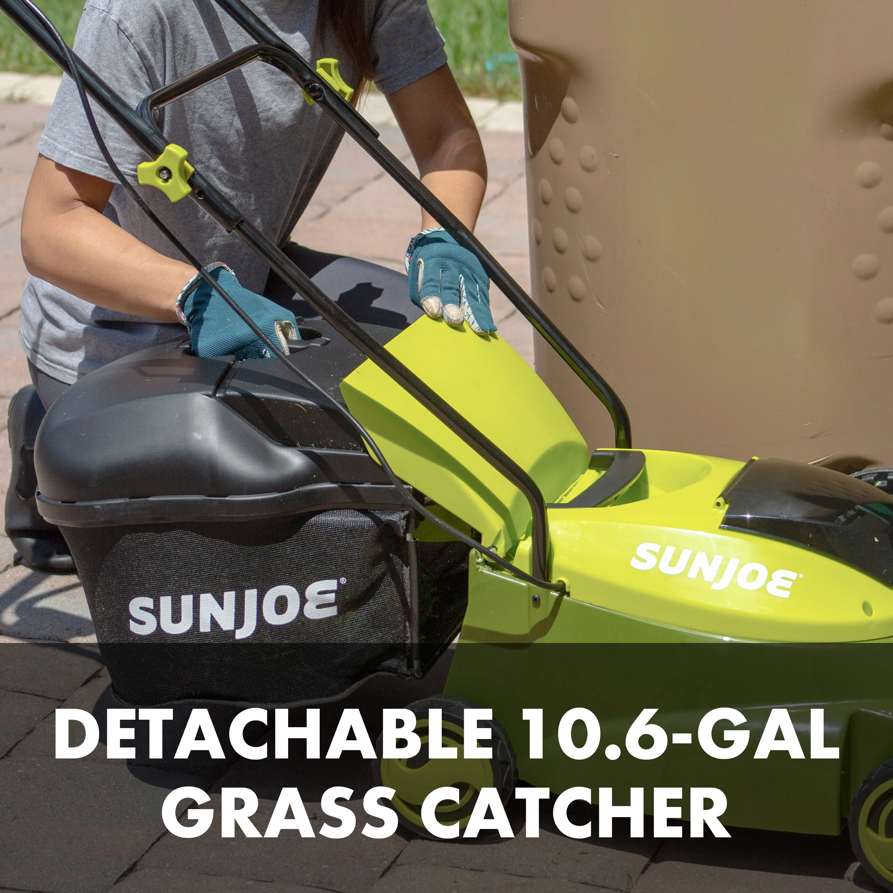 Sun Joe 28V Cordless 14 Brushless Push Lawn Mower, 3-Position, 4.0-Ah