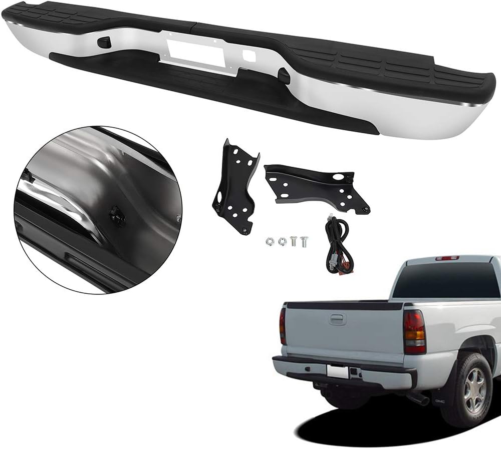 ECCPP Rear Bumper Fits for 1999-2006 for Silverado 1500,2007 for Silverado 1500 Classic,1999-2006 for GMC Sierra 1500,2007 for GMC Sierra 1500 Classic
