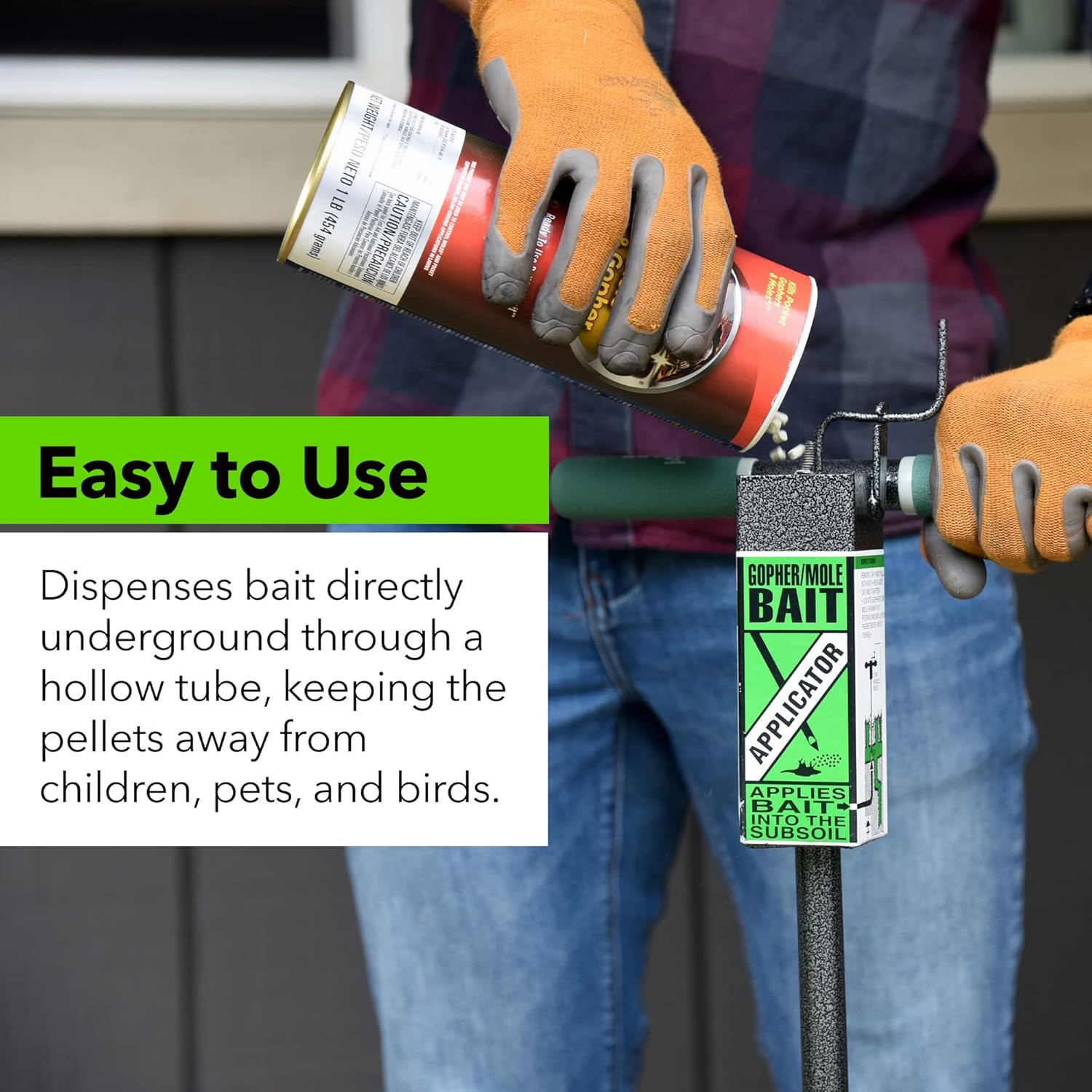 Yard Butler IGBA-1 Gopher Bait / Mole Bait Applicator - Vole Killer, Gopher Killer, & Mole Killer - Apply Poison Bait Pellets into a Pest Tunnel in Your Yard - Pest Control to Kill Moles and Gophers Pack of 2