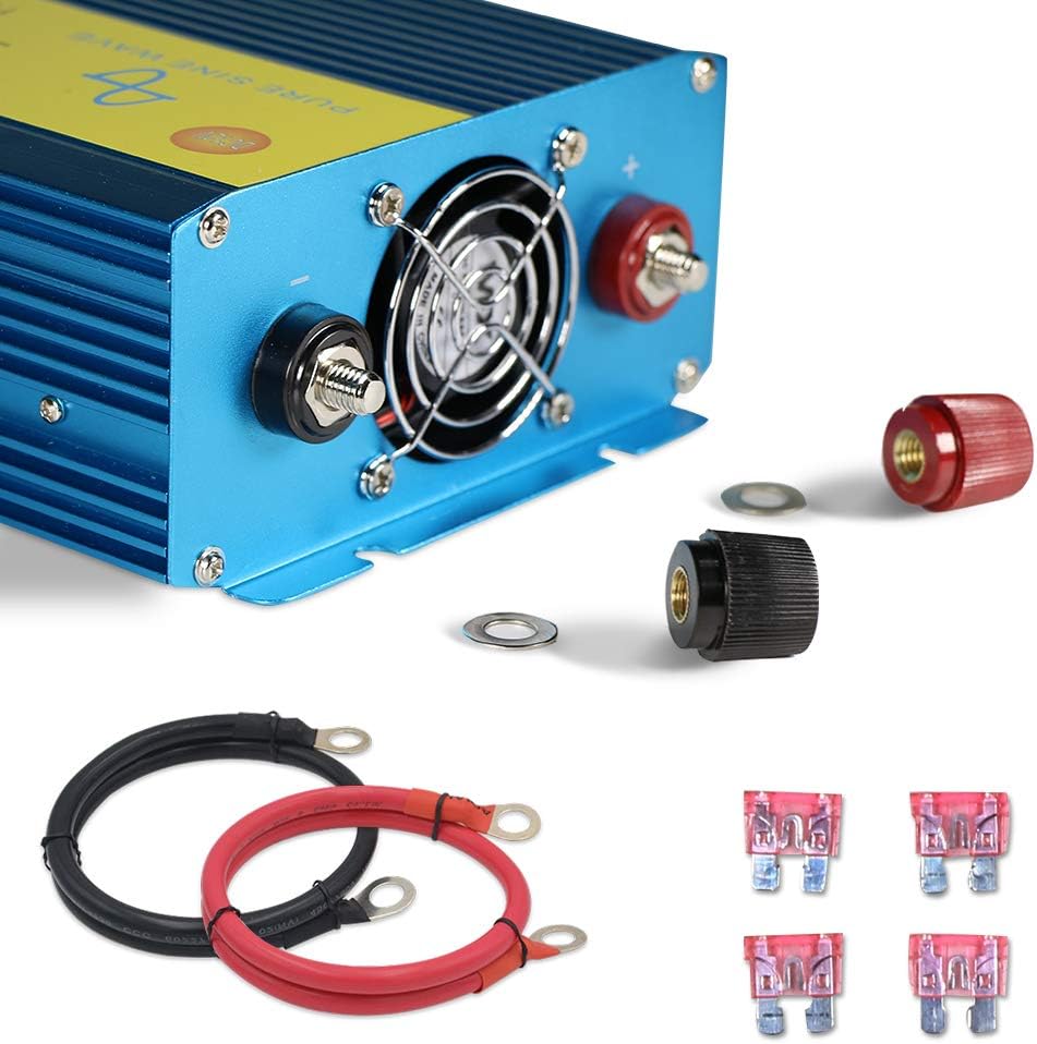 Yinleader 2000W Pure Sine Wave Inverter Power Inverter Peak Power 4000W 12V DC to 110V 120V AC with LED Display 3 AC Outlets for RV Car Solar System Emergency