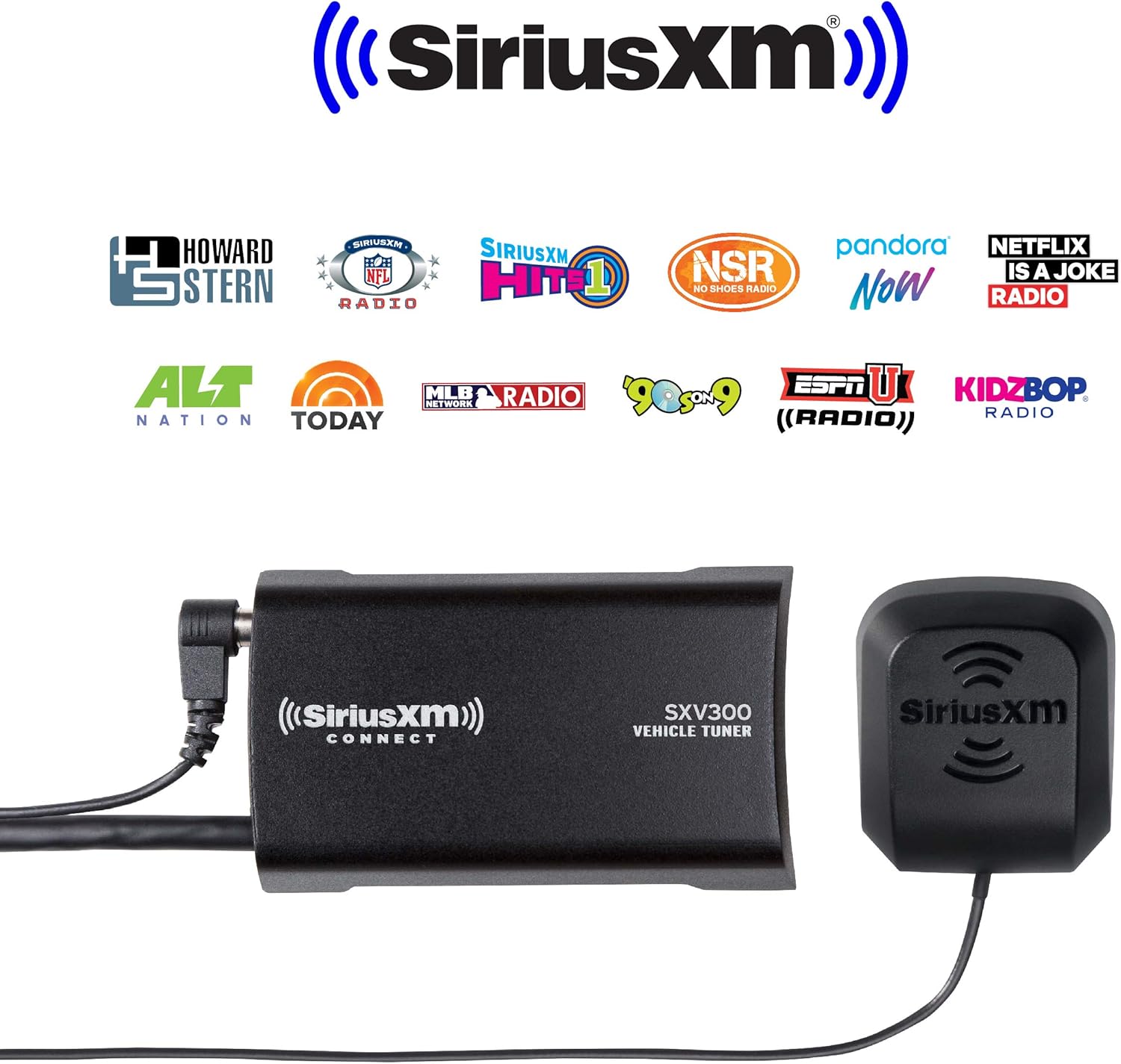 SiriusXM SXV300V1 Satellite Radio Vehicle Tuner, First 12 Months Only $99 OR First 3 Months Free Service w/ Subscription, Add to Any SiriusXM-Ready Car Stereo SXV300V1 Black Pack of 2