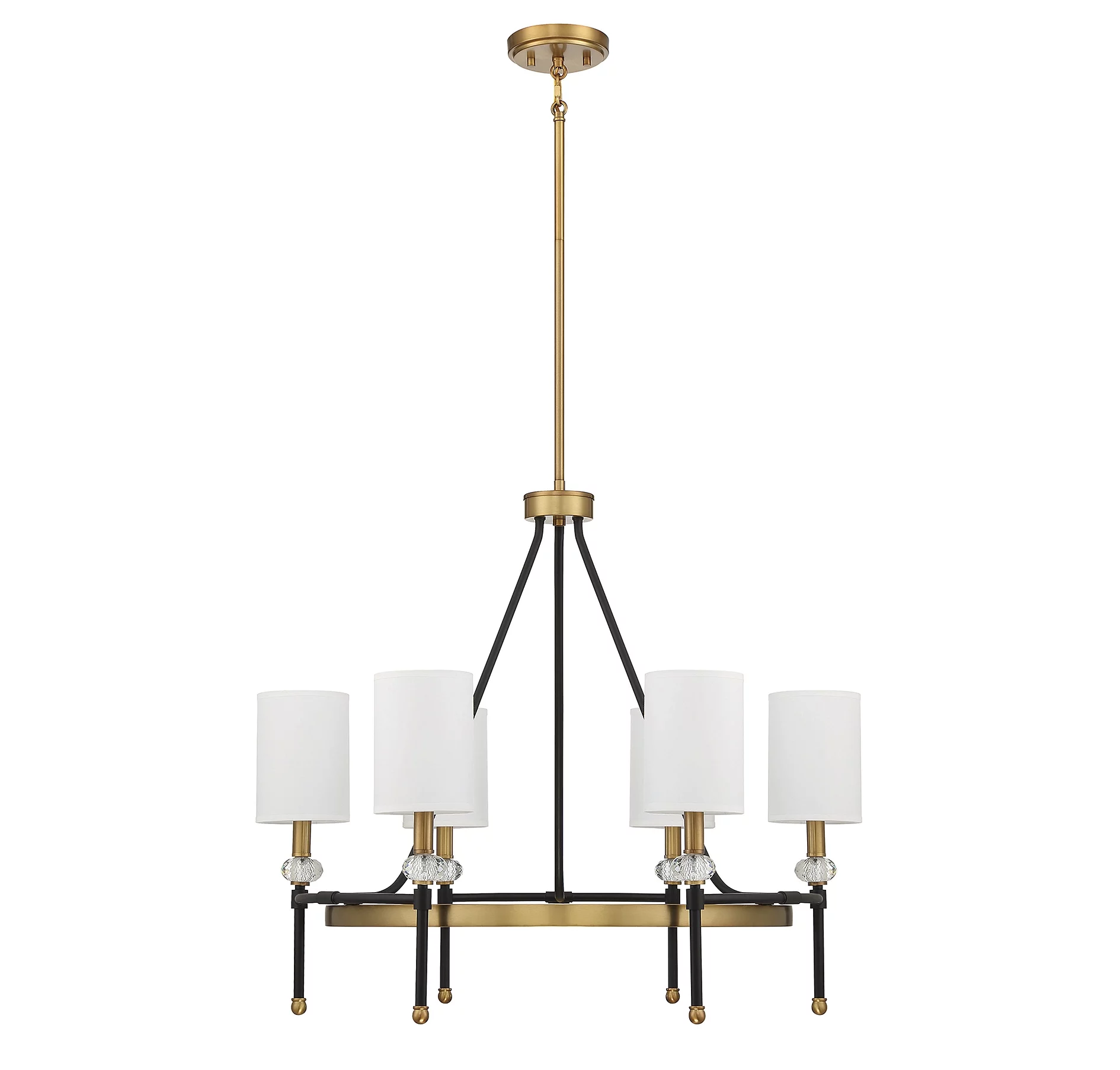 Savoy House 1-1893-6-143 Tivoli 6 Light Chandelier in Matte Black with Warm Brass Accents (28" W x 24"H)