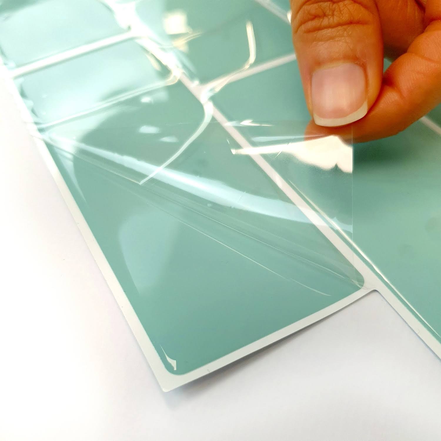Walplus Capri Sea Glossy 3D Metro Peel and Stick Backsplash Tile Stickers (60pcs - Green)