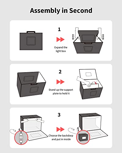 Glendan Photo Studio Light Box,Portable Dimmable Product Photography Shooting Tent Kit