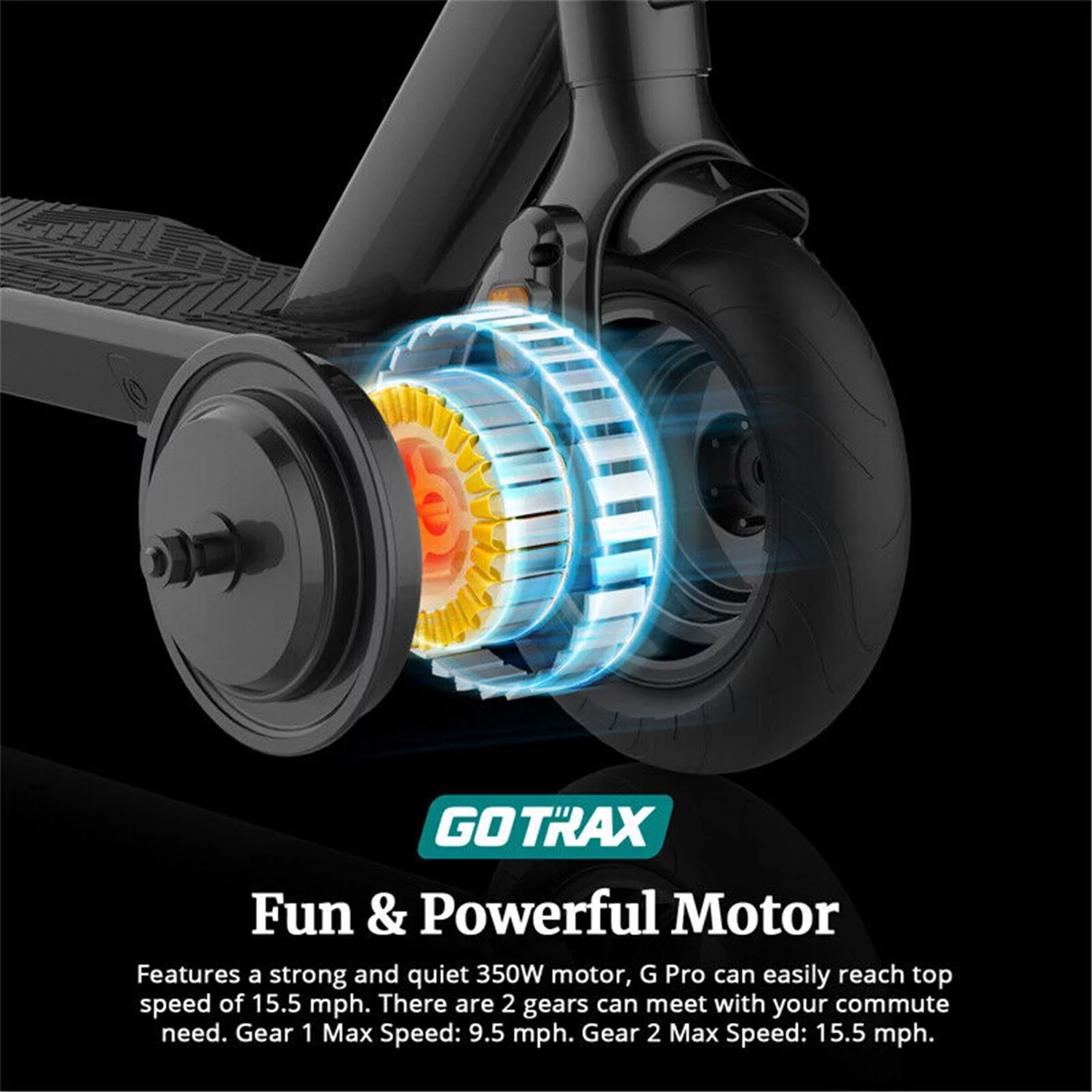 GOTRAX G Pro Electric Scooter Adults - 3 Wheels Folding Scooter for Commuters - 15.5mph, 24 mile