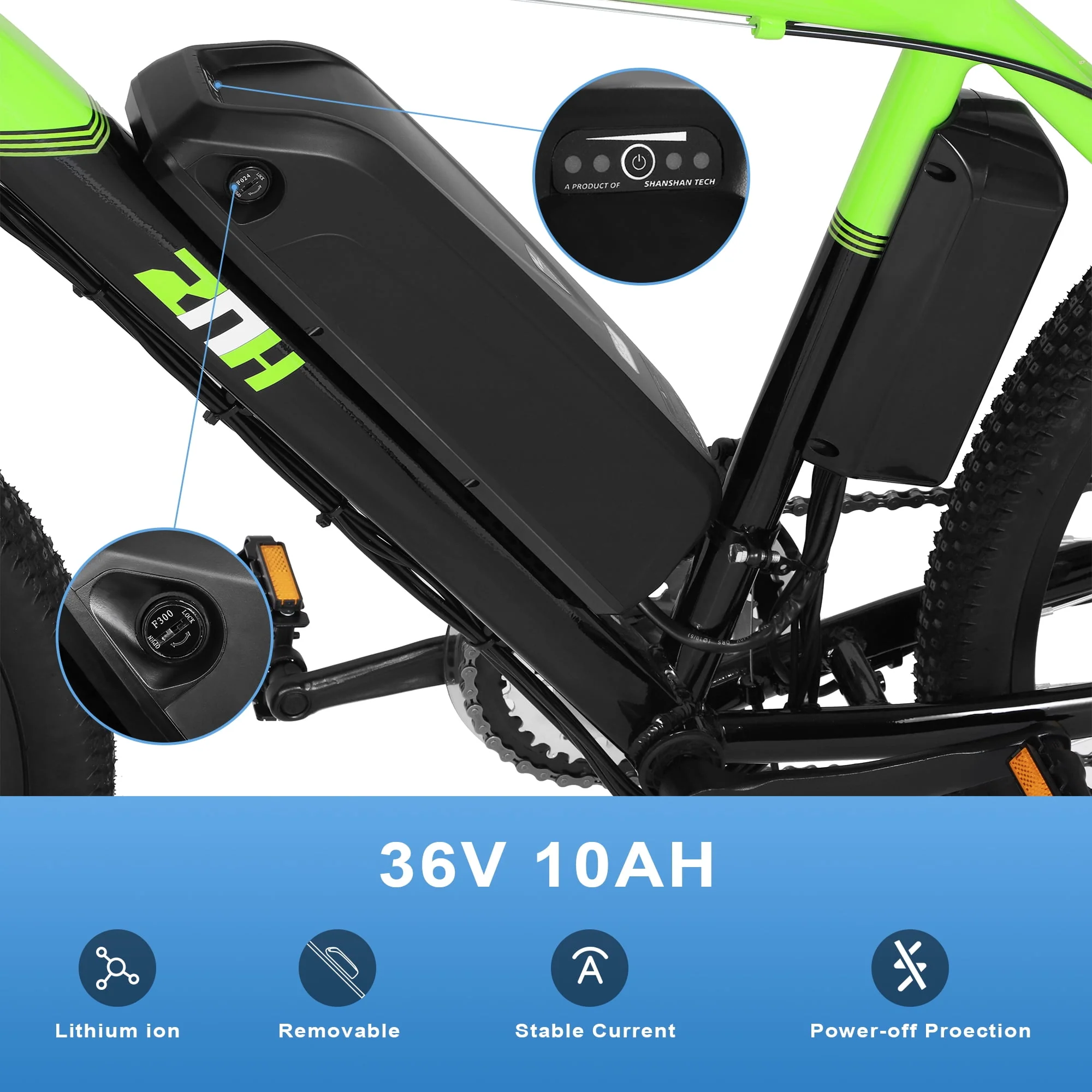 ZNH Electric Bike 26 Electric Mountain Bicycles 350W Motor E bike 21 Speed 36V 10Ah Electric Commuter Bike 20MPH Black Electric Bicycle Ebike