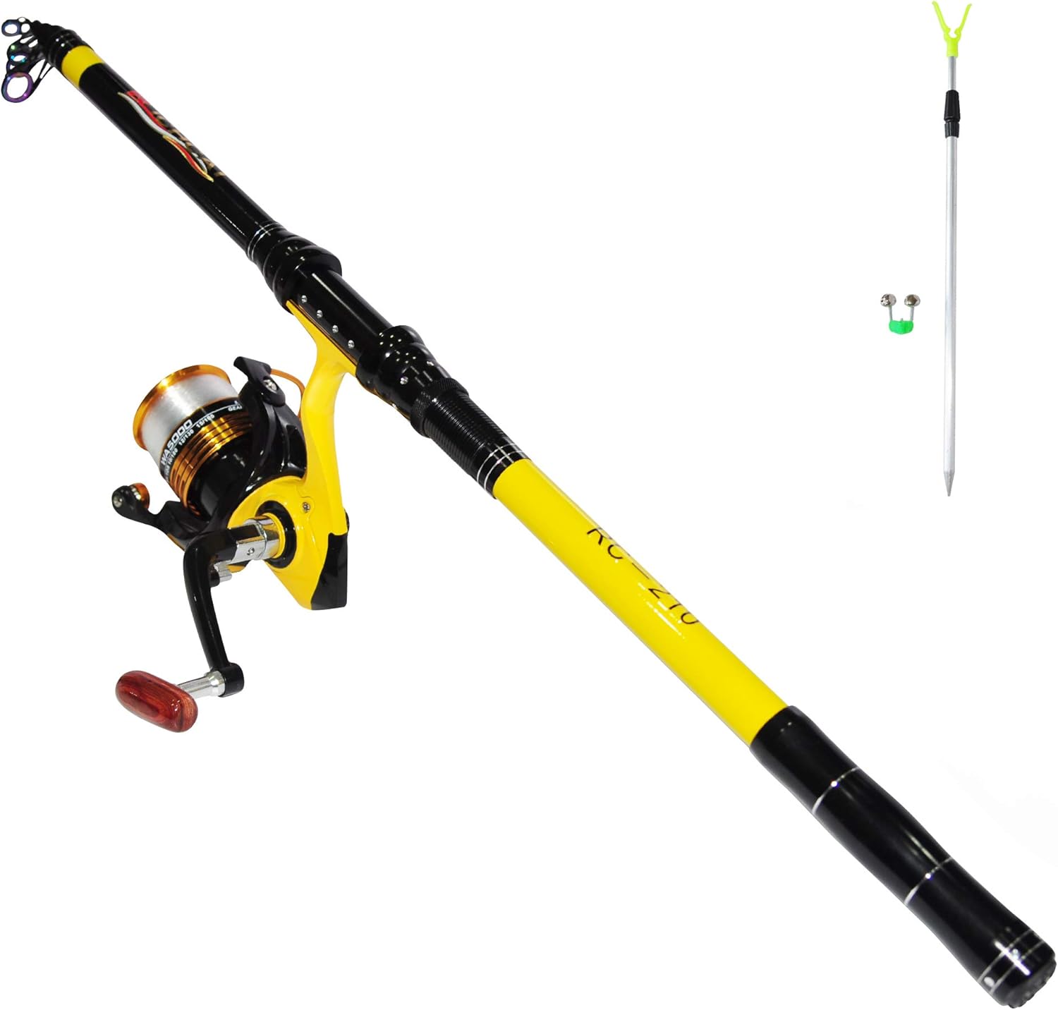 RICHCAT Fishing Rod and Reel Combo，Medium Heavy Poles and Reels Telescopic Rod Kits for Adults， 22lb Line Pre-spooled with Spining Reel for Saltwater Freshwater Catfish Bass Fishing Pack of 2
