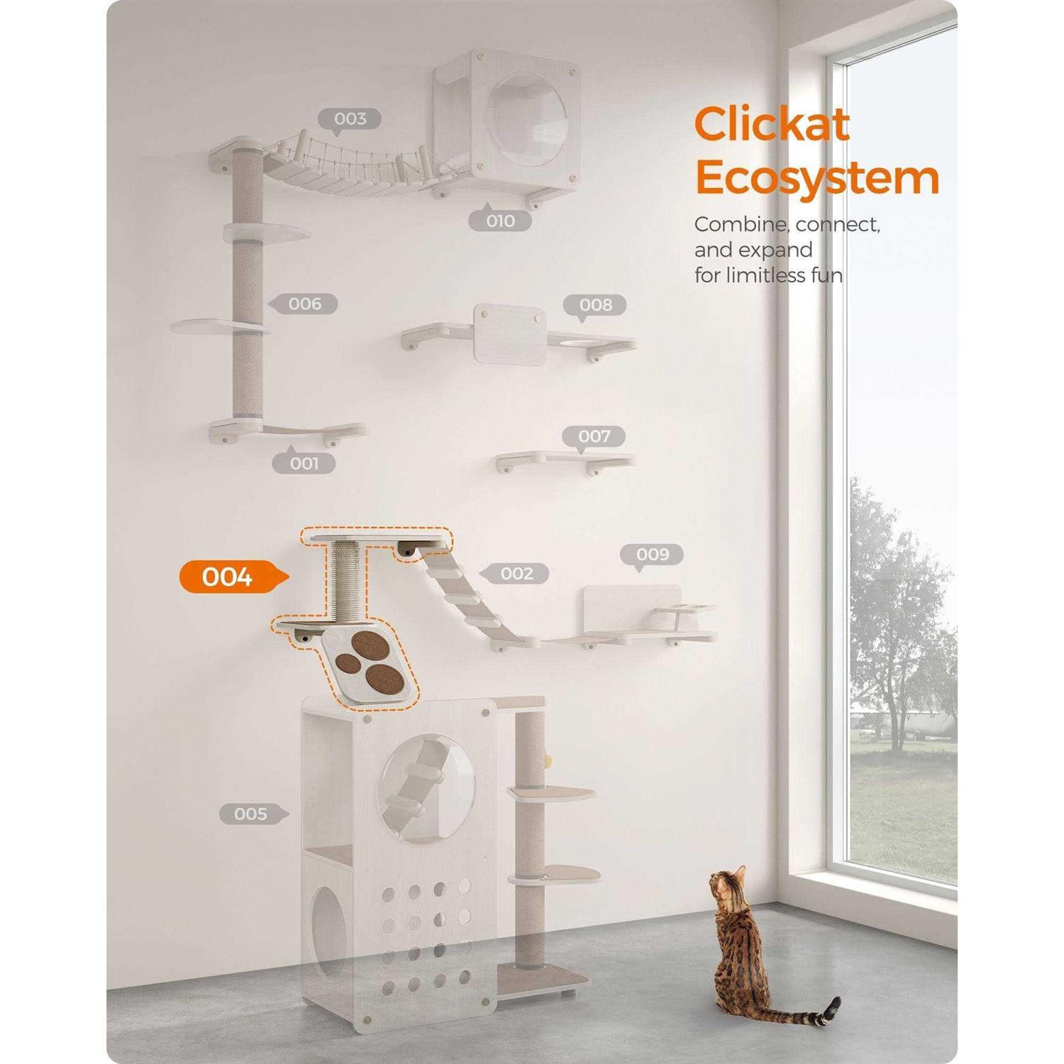 Feandrea Clickat Collection No.004 Cat Stairs Wall-Mounted Cat Ladder with Shelves - Pet Supplies online store