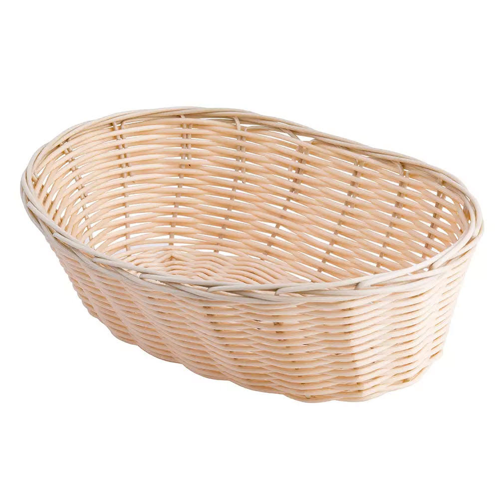 Tablecraft Handwoven Oval Basket, Natural, 10x22L x 6 1/2x22W x 3x22H,12 Packs