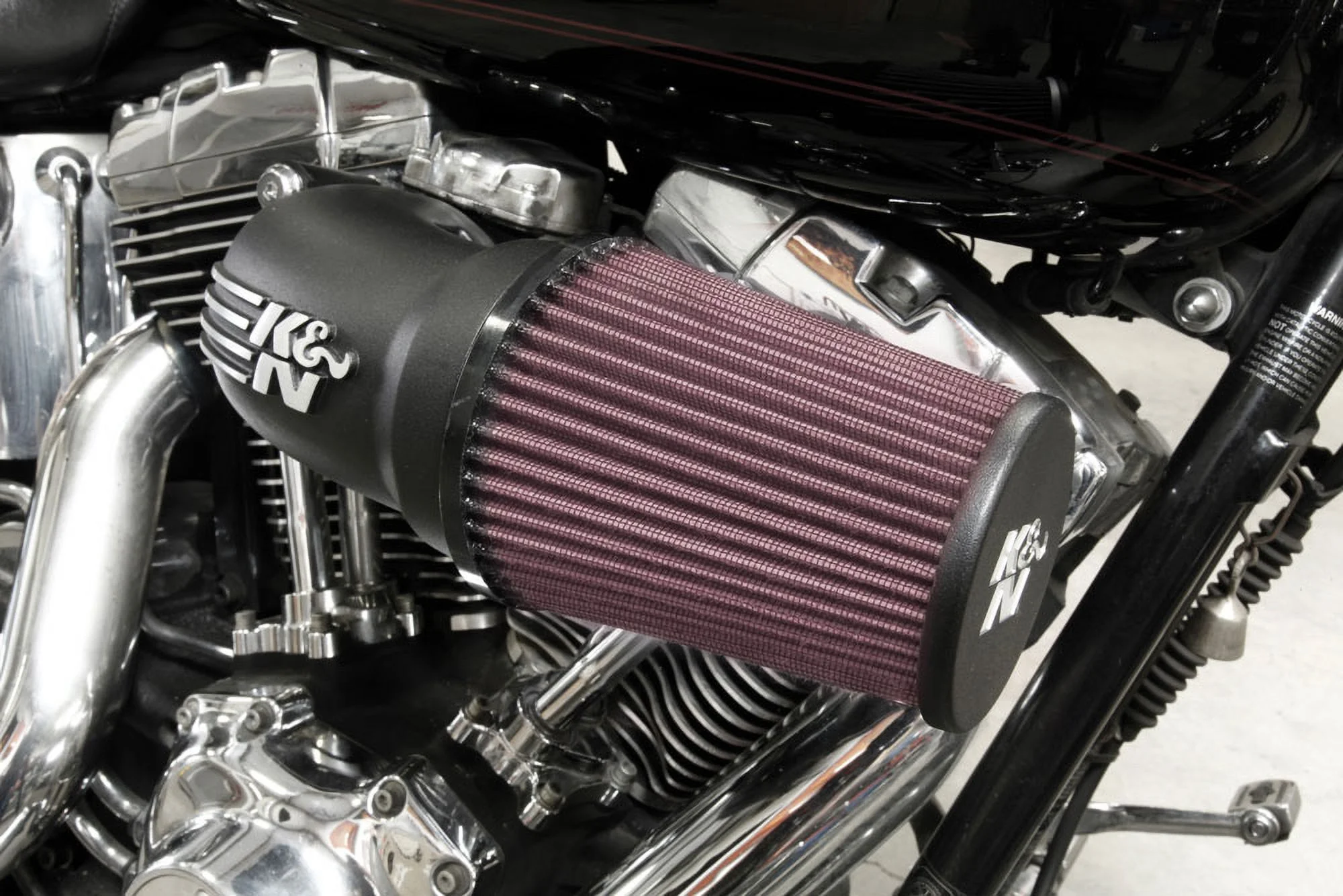 K&N Cold Air Intake Kit: High Performance, Guaranteed to Increase Horsepower: 2008-2017 HARLEY DAVIDSON (Softail, Heritage, Fat Boy, Breakout, Road King, Street Glide, other select models)57-1134