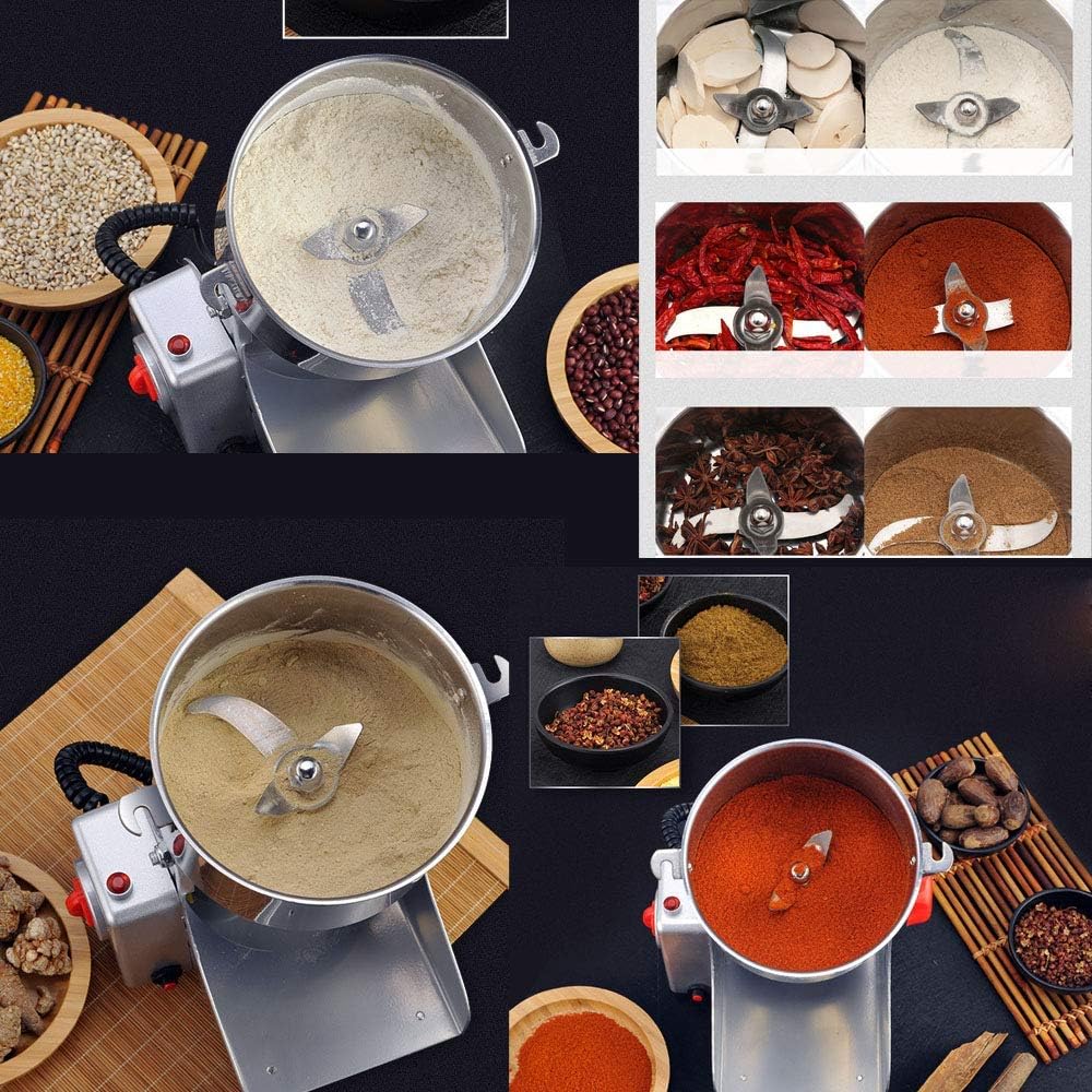 700G Commercial Electric Stainless Steel Grain Grinder Mill Grain Grinder Mill Flour Powder Machine High-Speed Swing Type Grain Spice Nut Energy Saving Grinding