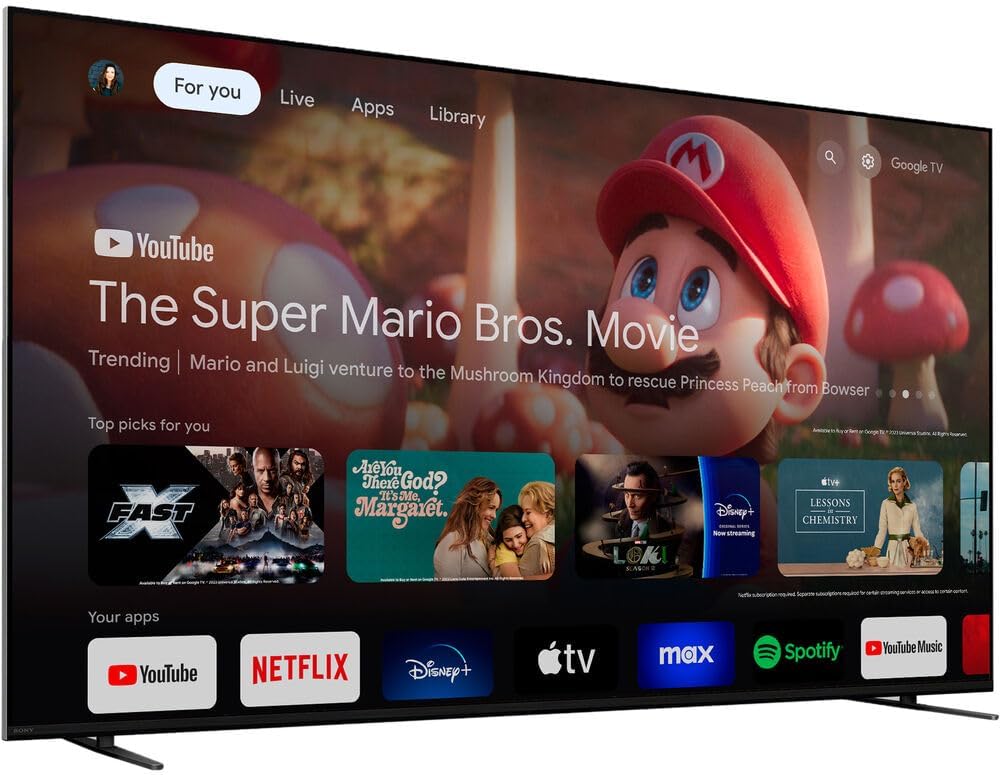 Sony BRAVIA 7 K55XR70 55 inch 4K HDR Smart QLED Mini-LED TV Bundle with Premiere Movie Streaming Package & TV Setup Bundle with Wall Mount + Surge Adapter + HDMI Cable & More (2024 Model)