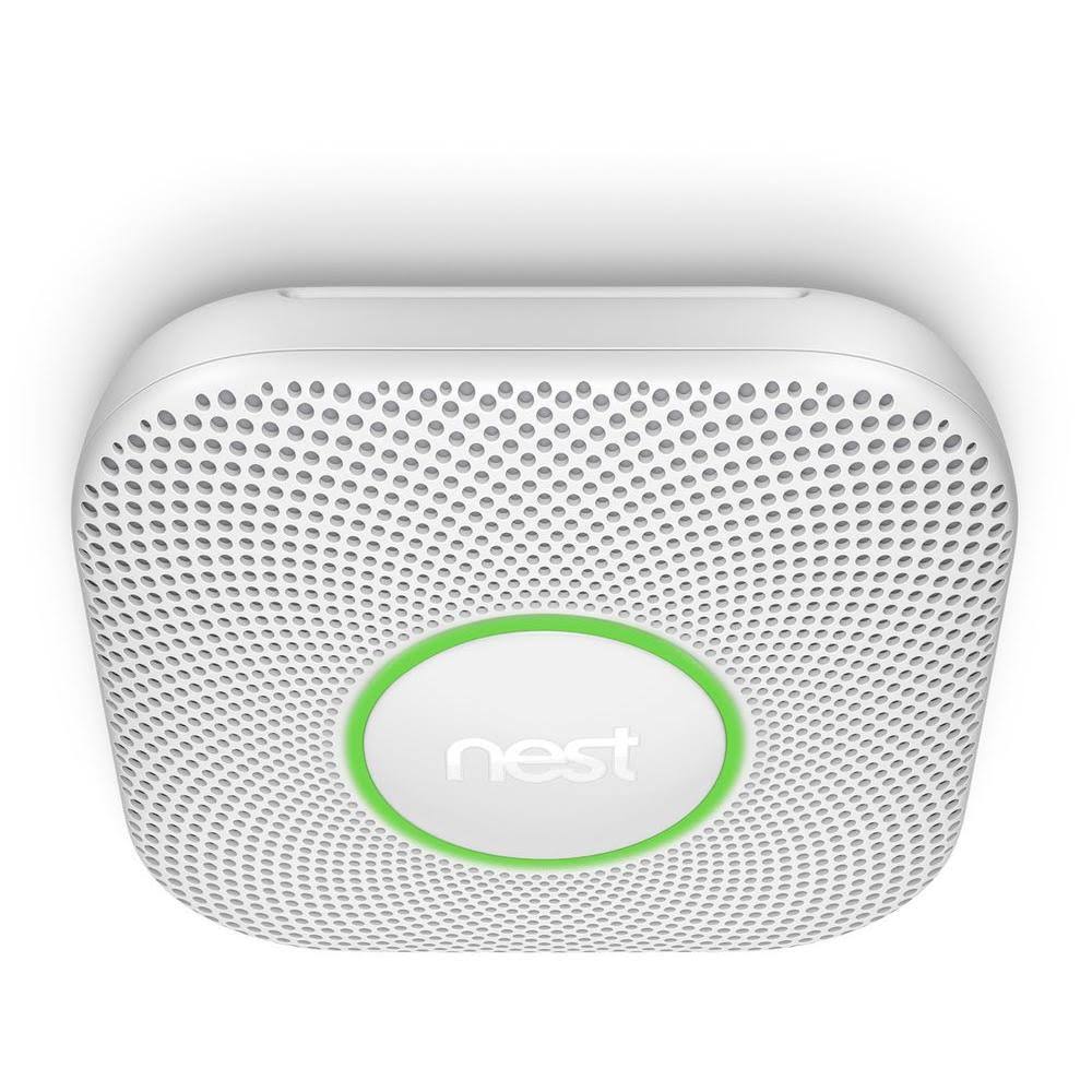 Nest Protect (2nd Generation) Smoke u0026 Carbon Monoxide Alarm - Wi-Fi/Bluetooth 4.0 LE/802.15.4 - Android/iOS - White - 2 Pack