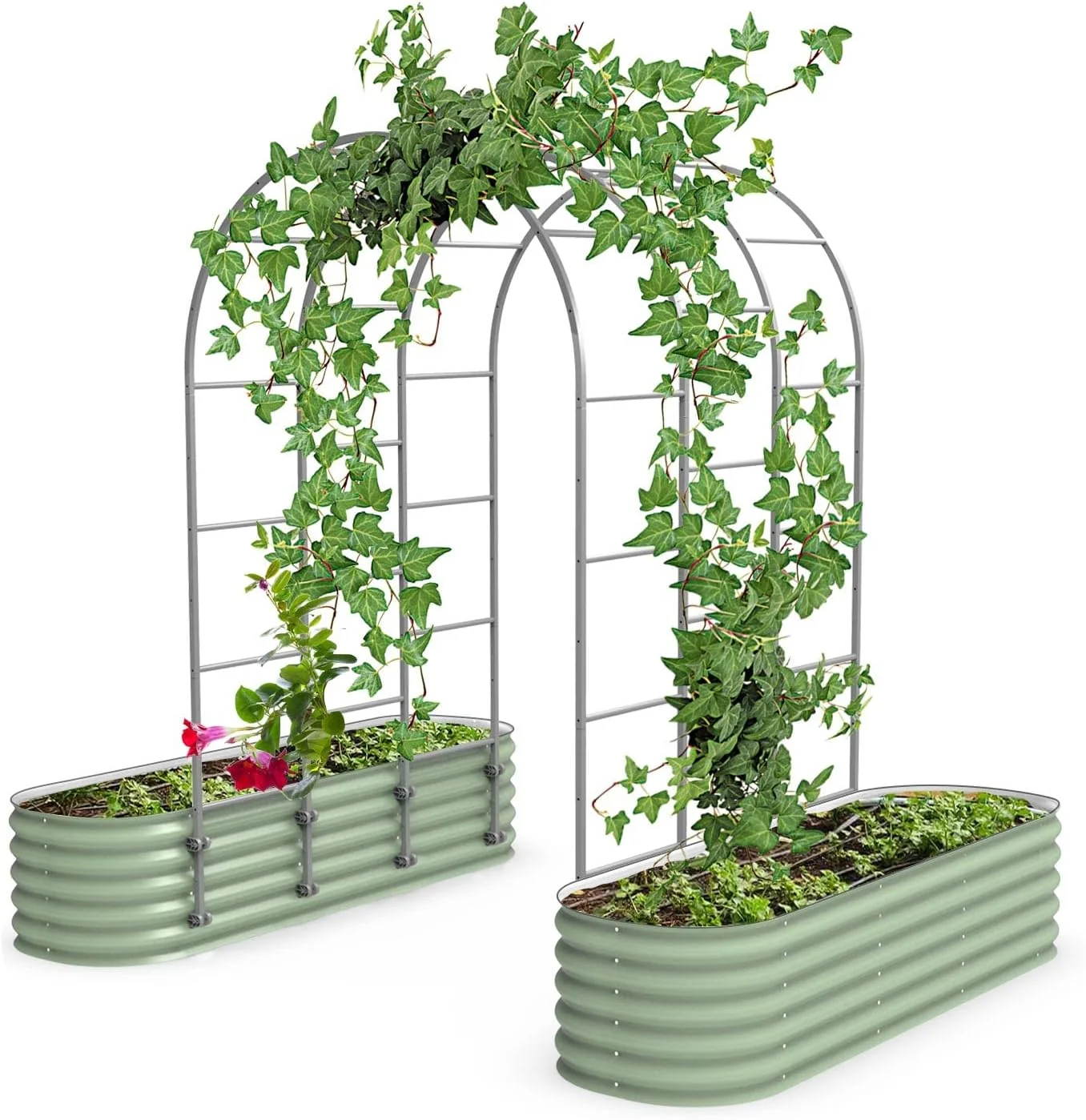 Vego Garden Modular Arched Trellis System Triple Section 4.5' Long Trellis for 2.0' x 6.5' (6 in 1) Garden Bed or 3.5' x 6.5' (9 in 1) Garden Bed - Curated Treasures Market