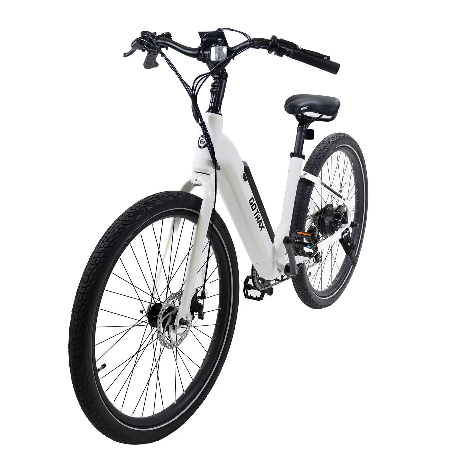 GOTRAX CTI 27.5" Adult Electric Bike, 350W/36V up 20mph Commuter Ebike for Adults, White, Step Thru