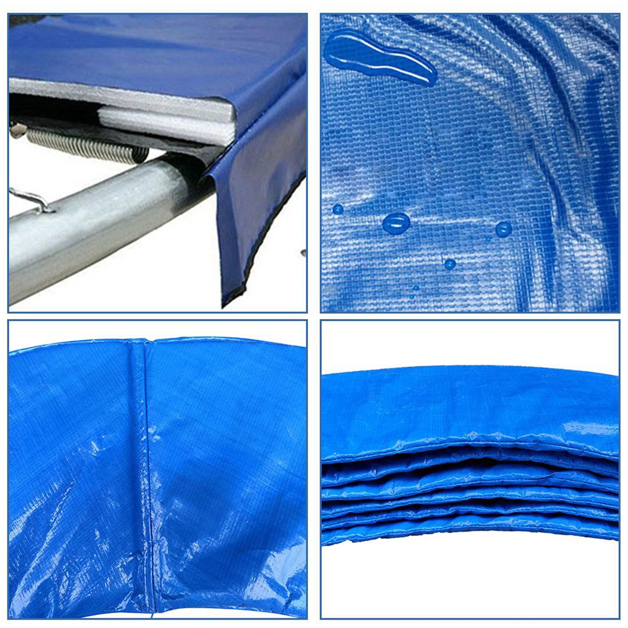Kids Trampoline with Hoop ON SALES, Seizeen 12FT  Pumpkin Trampoline for Outdoor All-Weather Trampoline W/ Enclosure Net & Anti-collision Curved Pole, Outdoor Round Trampolines Bears 4-6 Kids, Blue