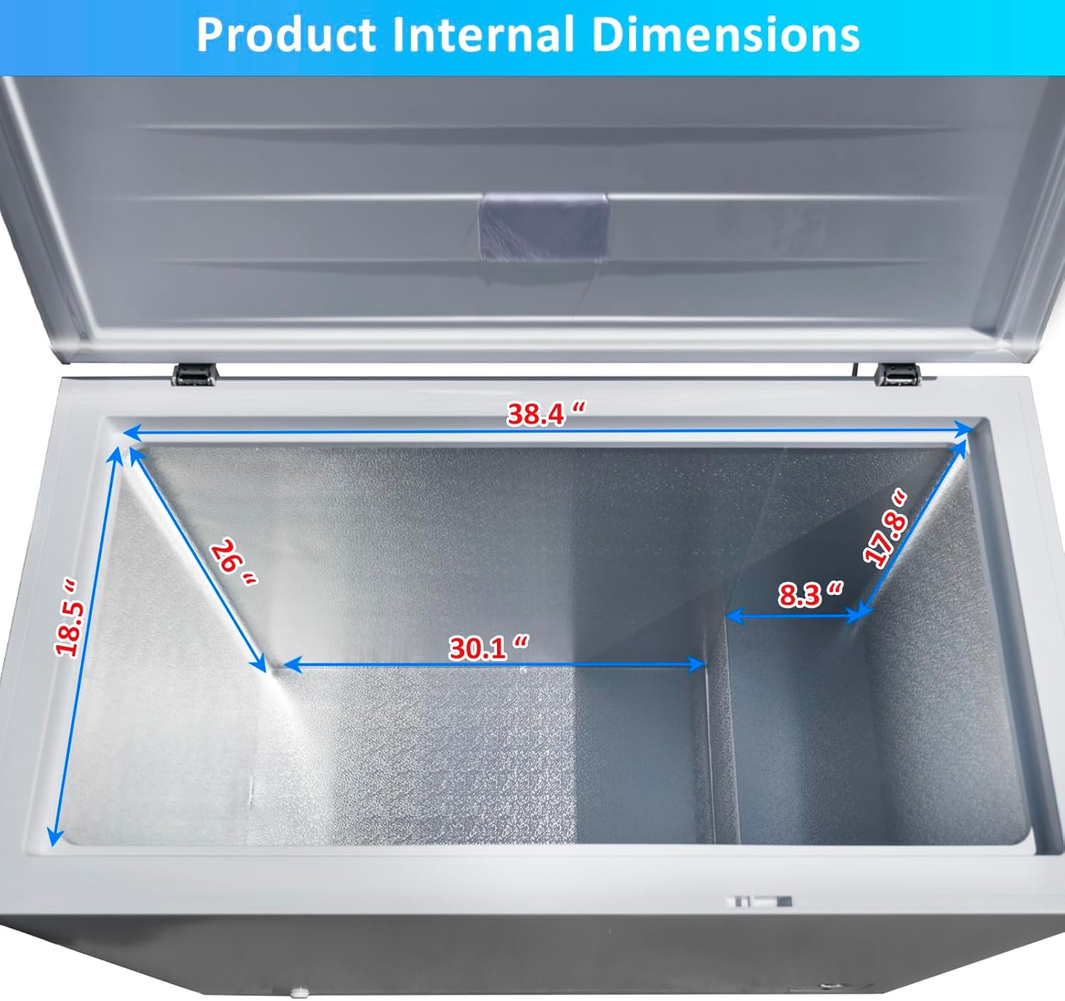 Smad Chest Freezer 10 Cu. Ft. Large Deep Freezer with Lock and Adjustable Thermostat, Low Noise, Garage Ready Chest Freezer for Home, Kitchen, and Basement, White