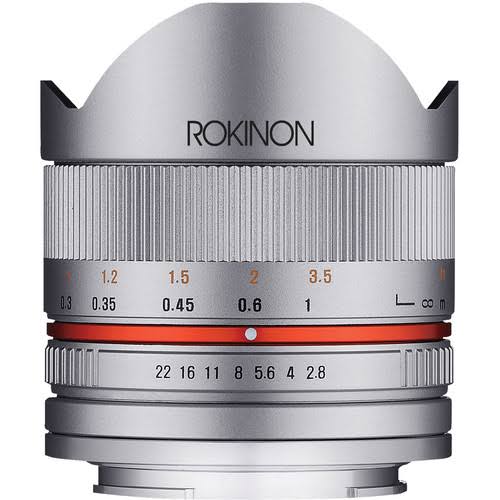 Rokinon 8mm f/2.8 UMC Fisheye Lens for Fujifilm x Mount, Silver