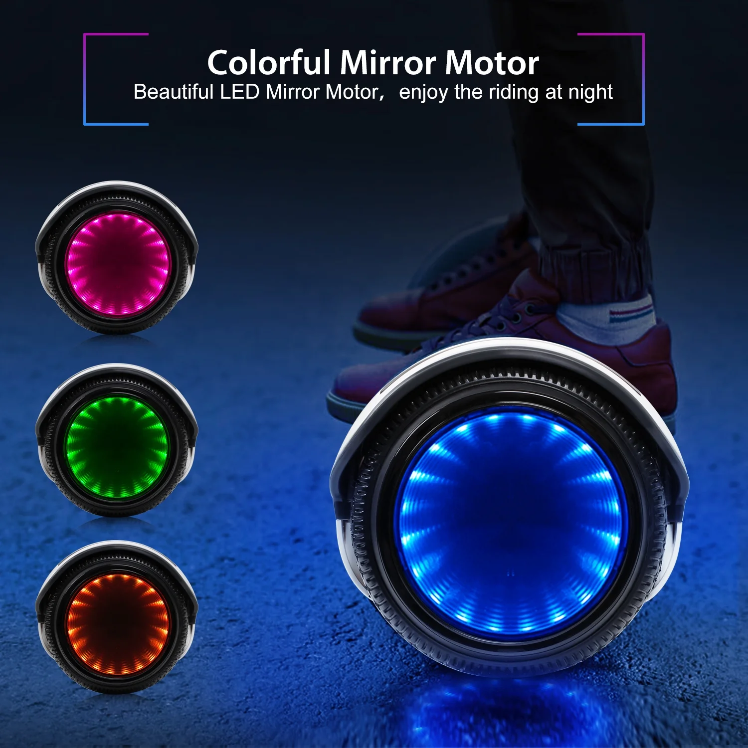CBD Hoverboard for Kids and Adults, 6.5" Flash Wheel Hoverboard with LED Lights and Bluetooth Speaker, White