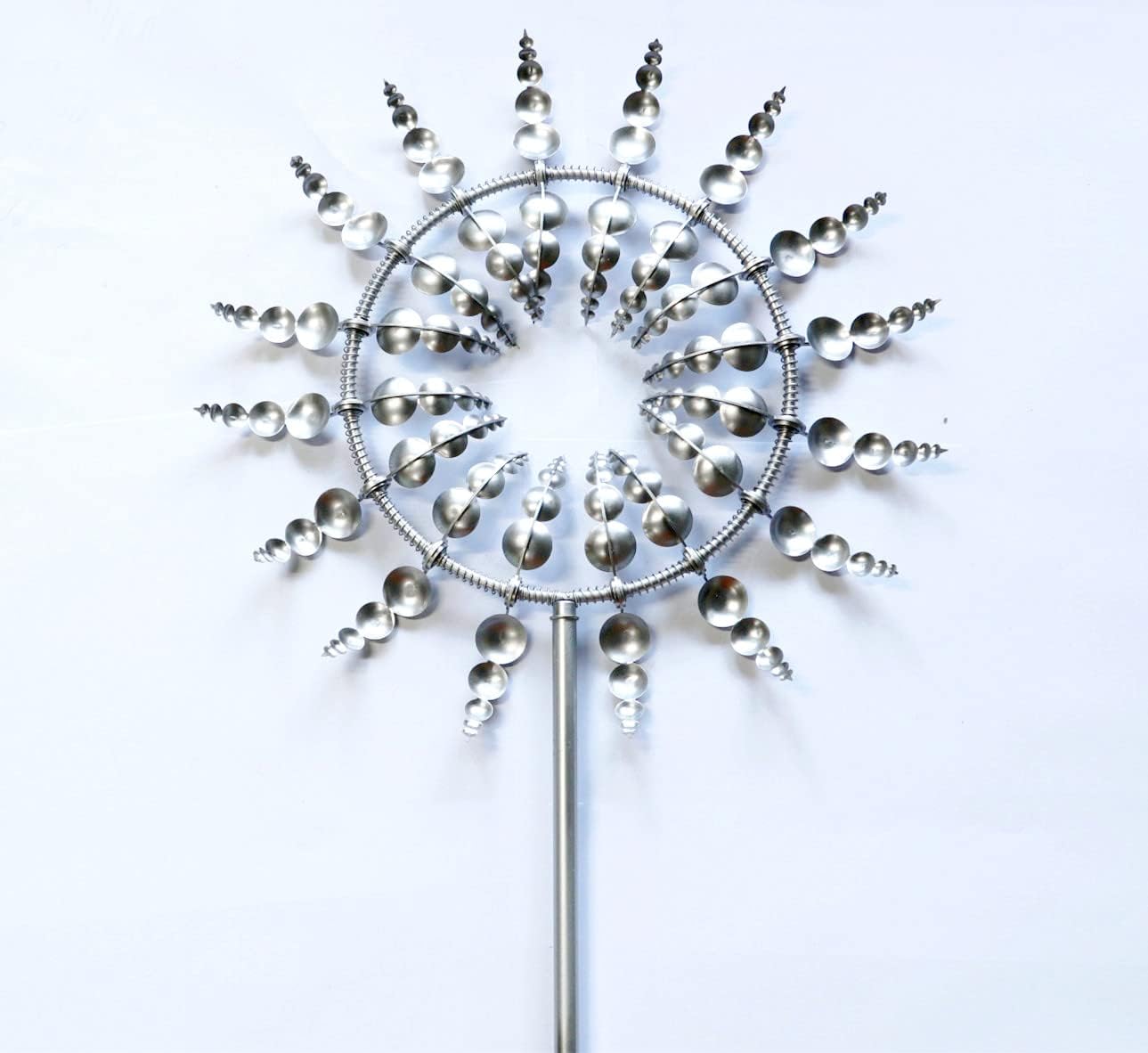Vivpro Unique and Magical Metal Windmill,Kinetic Metal Wind Spinners with Metal Outdoor Garden Stake,Sculptures Move with The Wind, Black