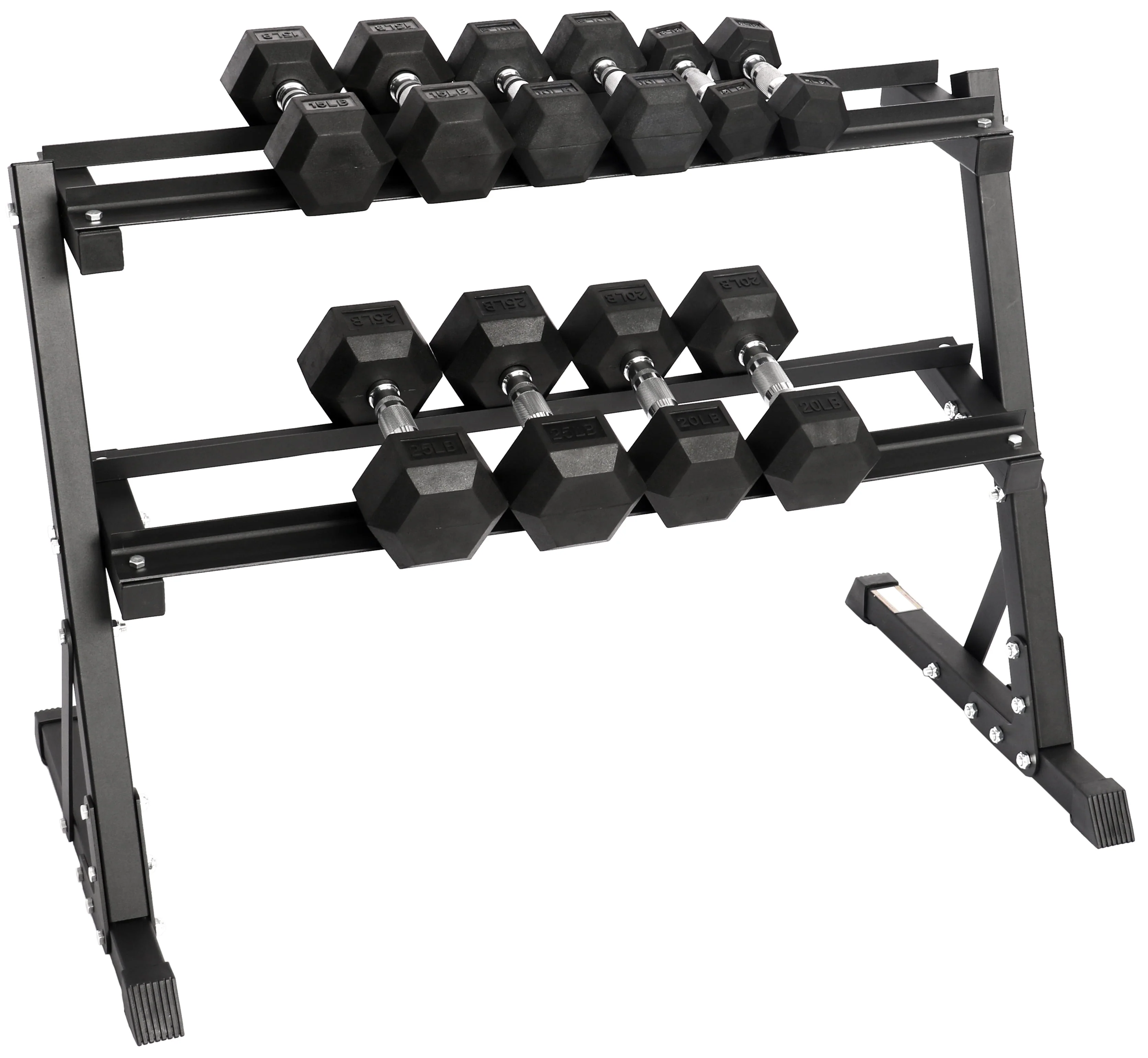BalanceFrom 150 LB Dumbbell Set with A-Frame Rack, Pair of 5, 10, 15, 20, 25 LB