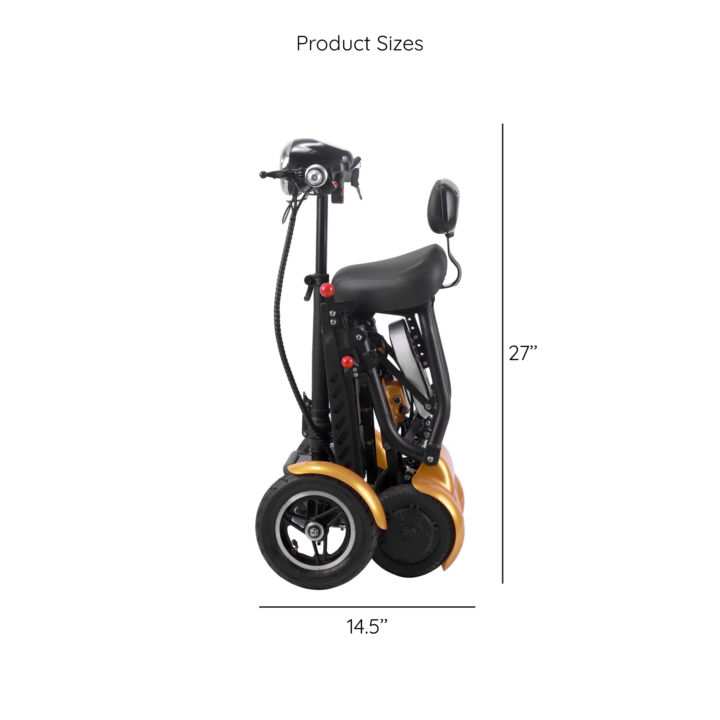 Bangeran Electric Mobility Scooter, 4 Wheel Foldable Portable, Up to 12 Miles - Blue