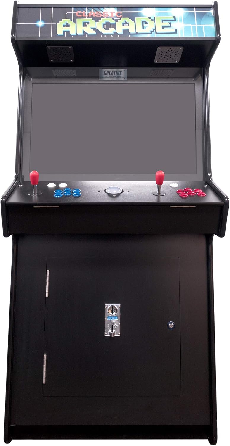 Creative Arcades Full Size Stand-Up Commercial Grade Arcade Machines | 2 Player | 3500 Games | 32" LCD Screen | 2 Sanwa Joysticks | Trackball | 3 Year Warranty