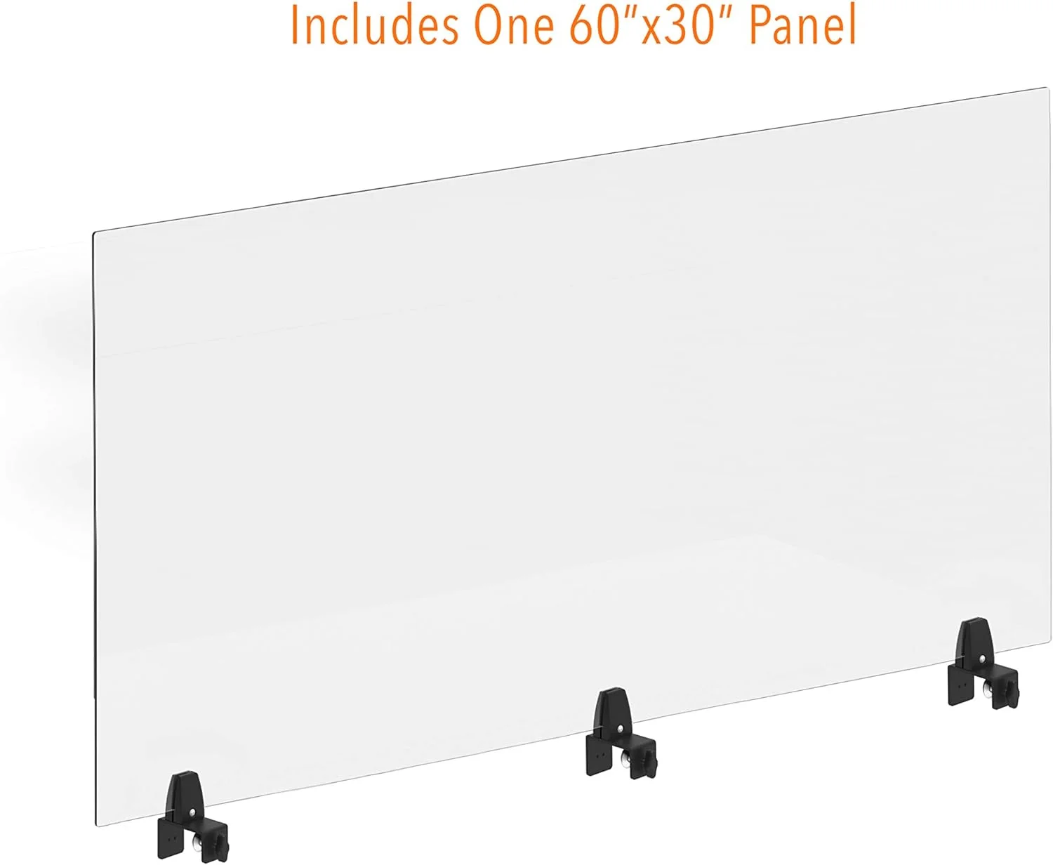 Clear Cubicle Wall Extender | Single 60 In X 30 In Panel | Clamp On Shield & Sneeze Guard | Portable Desk Divider For Desk Walls & Cubicles | For Offices, Libraries & More