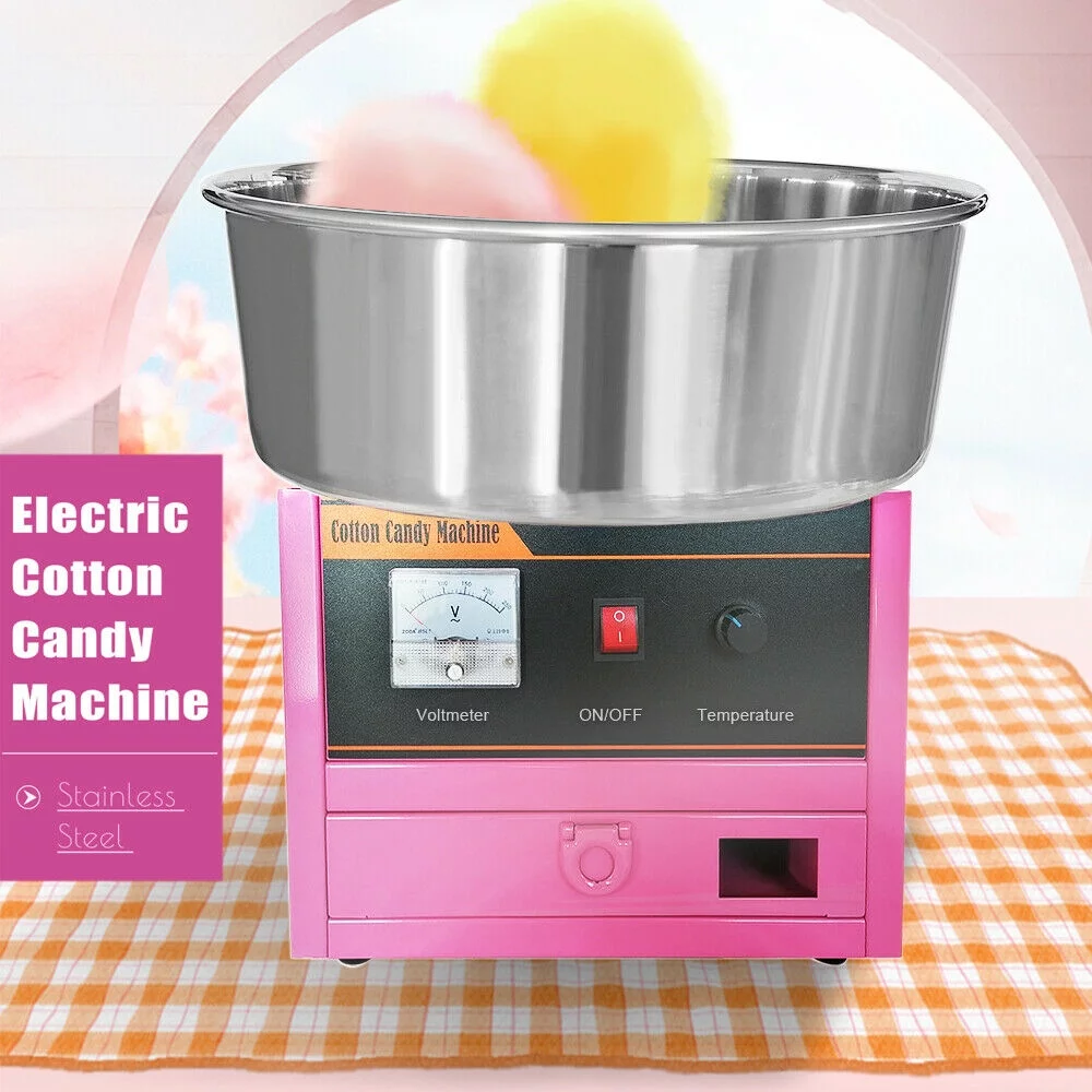 Datingday Cotton Candy Maker 1500 W Large Commercial Cotton Candy Machine Fashion Min Commercial Sugar Equipment Electric Candy Floss for Kids Birthday Family Party Charity Activities - Curated Treasures Market