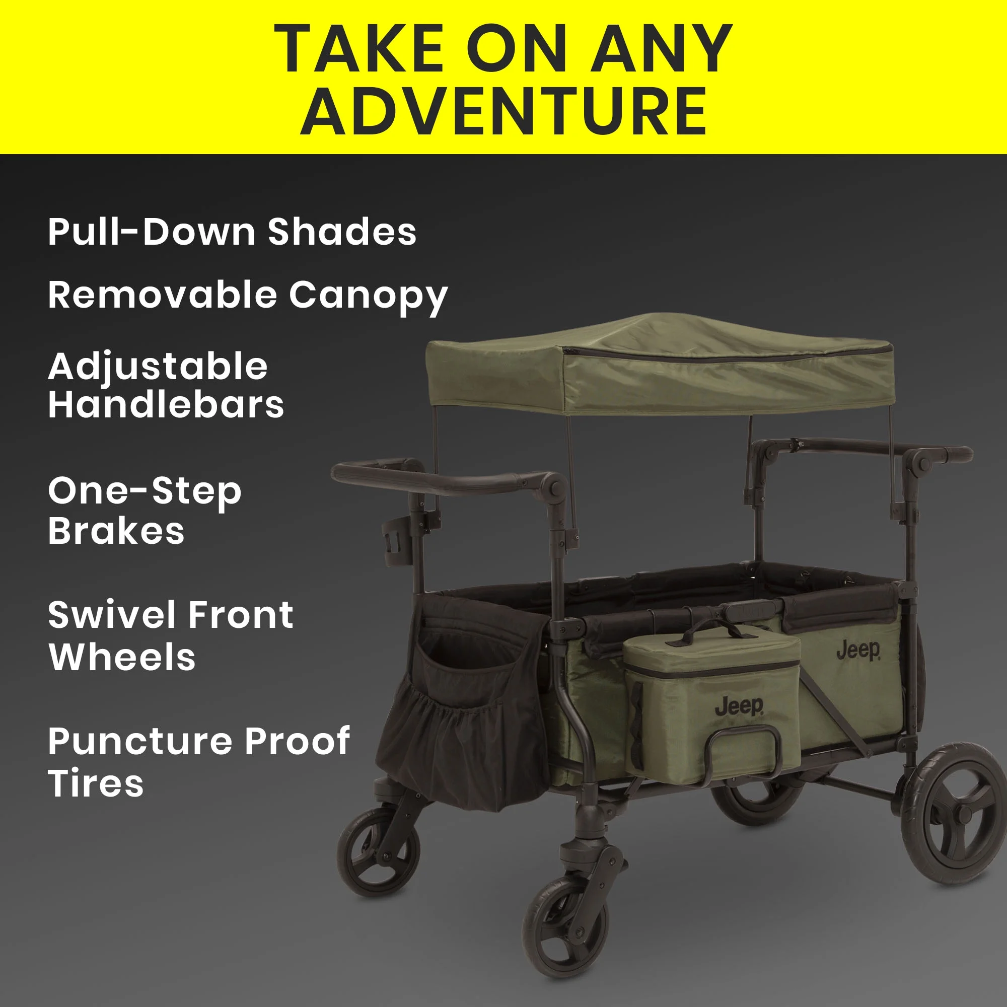 Jeep Deluxe Wrangler Wagon Stroller with Cooler Bag and Parent Organizer by Delta Children Unisex