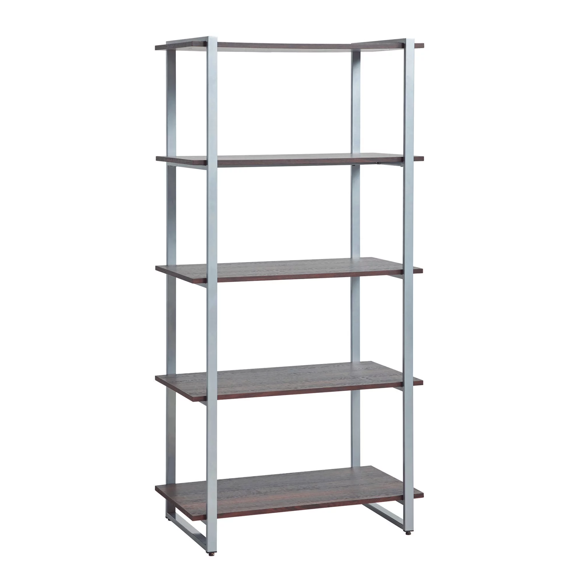 Realspace® Trezza 60"H 4-Shelf Bookcase, Warm Walnut