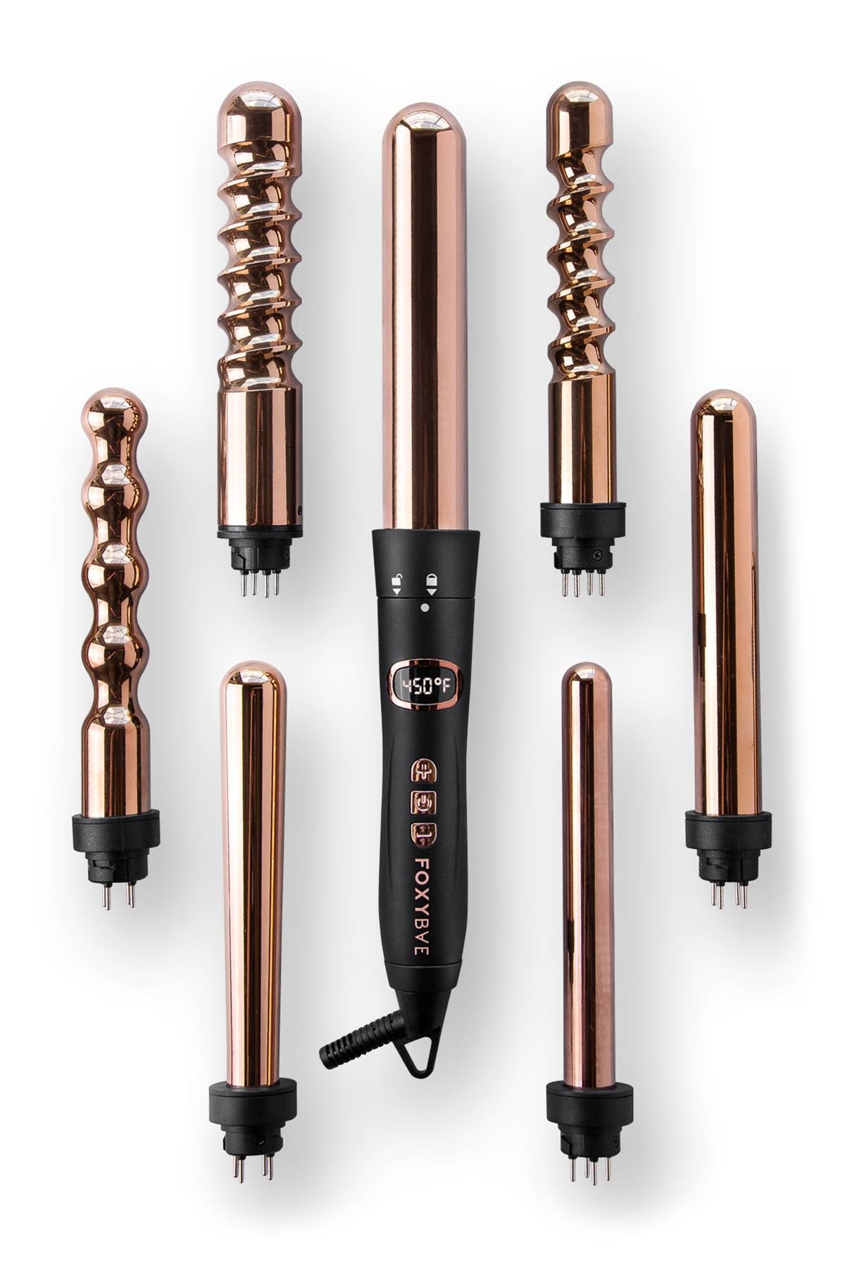 Foxybae Rose Gold 7 in 1 Curling Wand