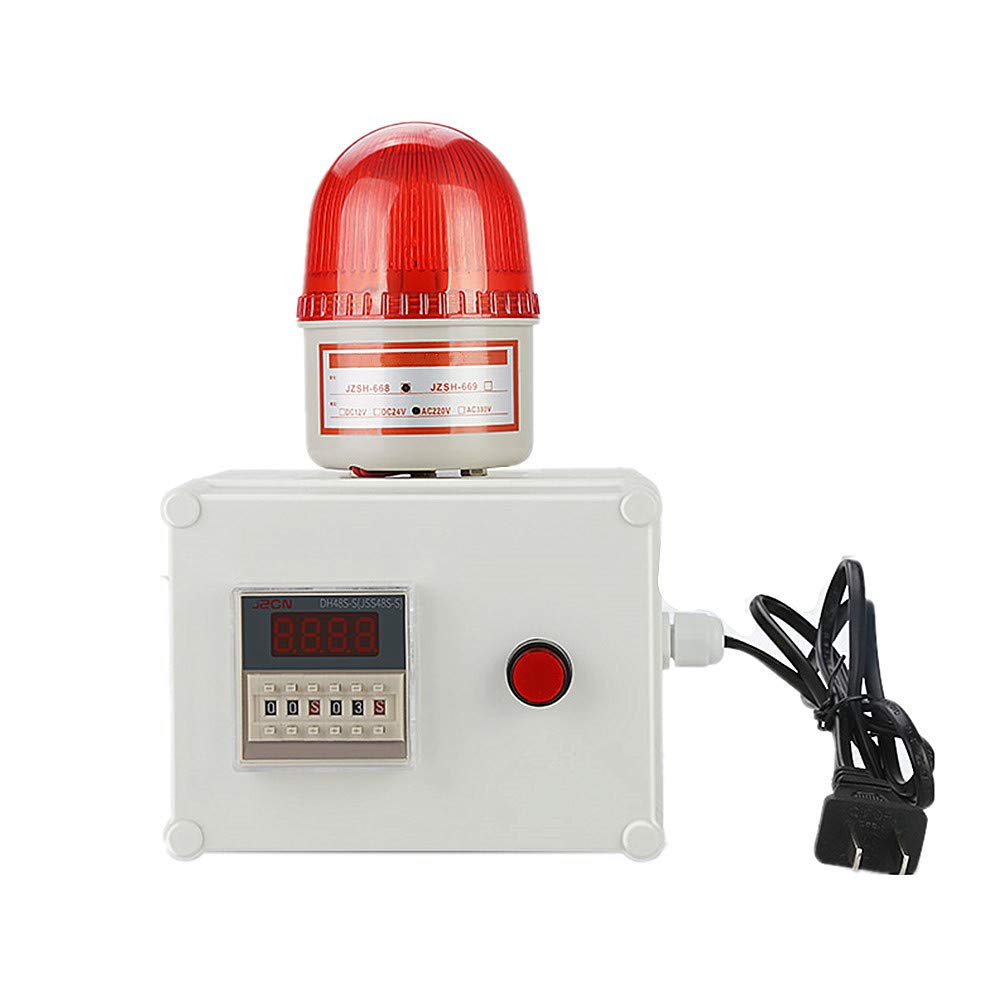 Industrial Cycle Timing Siren Alarm Sound Light Alarm Automatic Cycle Timer Audible Alarm Timed Reminder 110dB Voice Flashing Light 10W (AC220V)