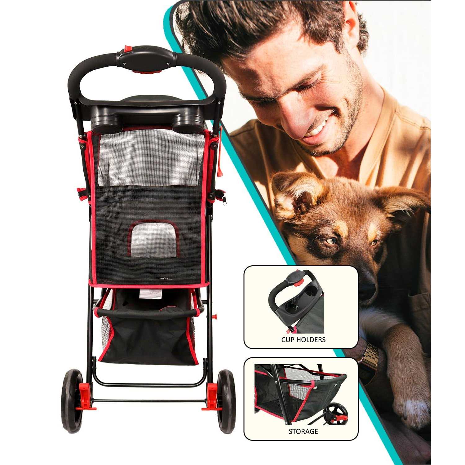 AmorosO Single Jogger Pet Stroller - Pet Supplies online store