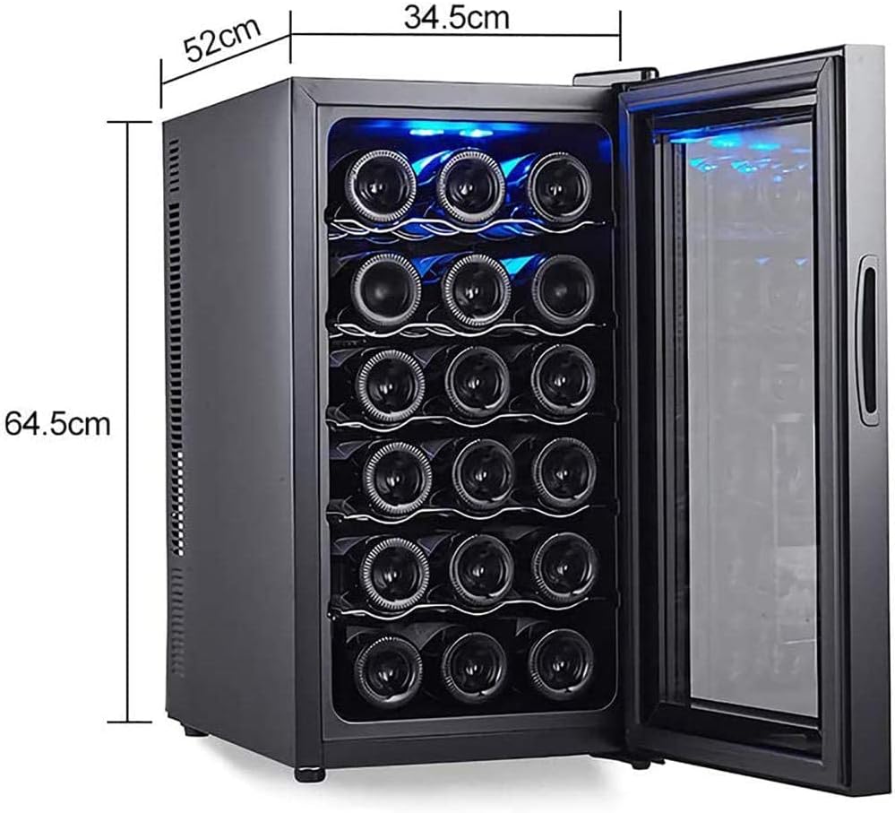Wine Cooler 18 Bottle Counter Top Wine Cellar Fridge Small Freestanding Constant Humidity Wine Refrigerator Digital Temperature Display Glass Door Bla