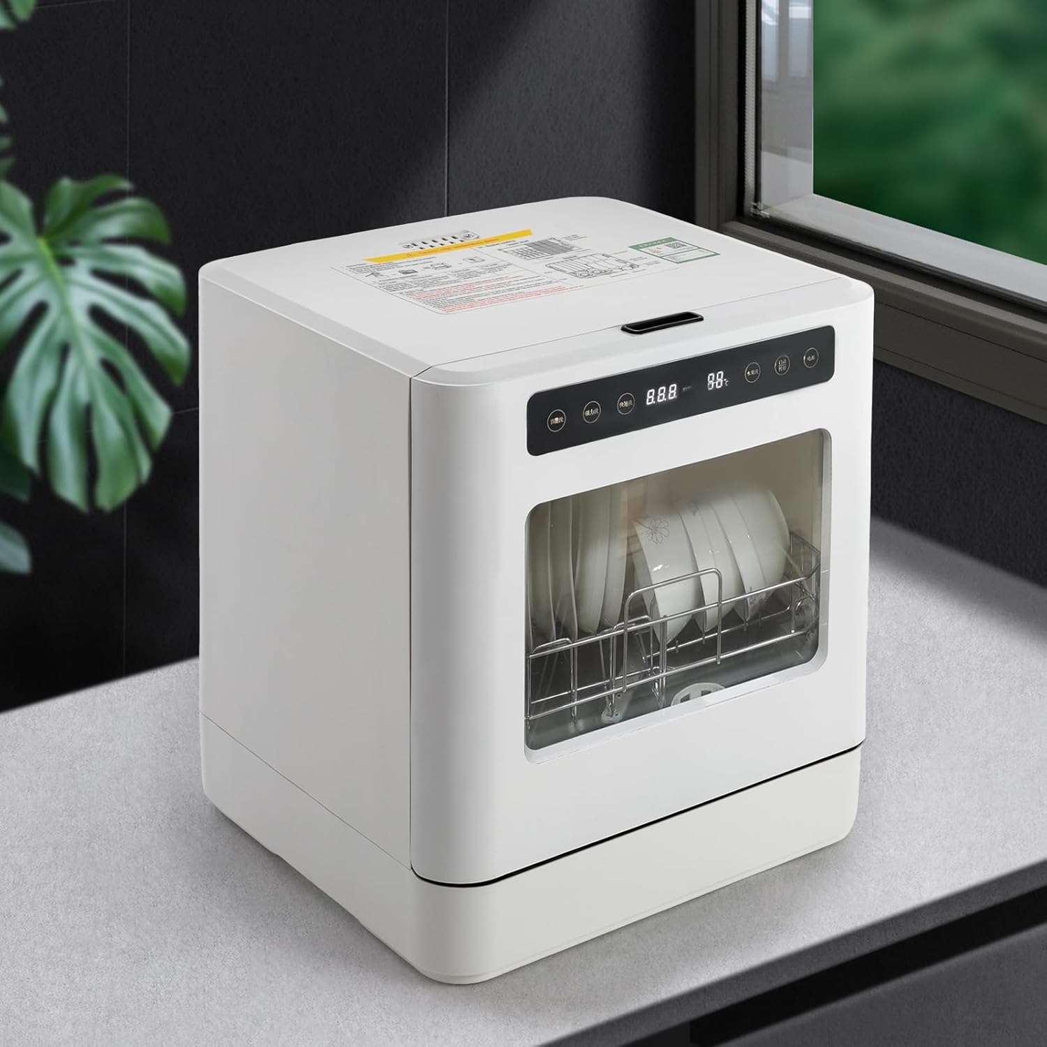 Portable Countertop Dishwashers,Compact Dishwashers,4 Cleaning Modes,Portable Mini Dishwasher for Apartments& RVs 158°F High-Temp& Air-Dry Function