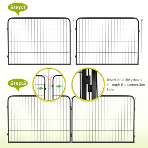 BestPet Dog Playpen Indoor 40 inch 16 Panels Metal Dog Pen Pet Dog Fence Outdoor Exercise Pen with Doors,Pet Puppy Playpen for RV Camping Yard, Black